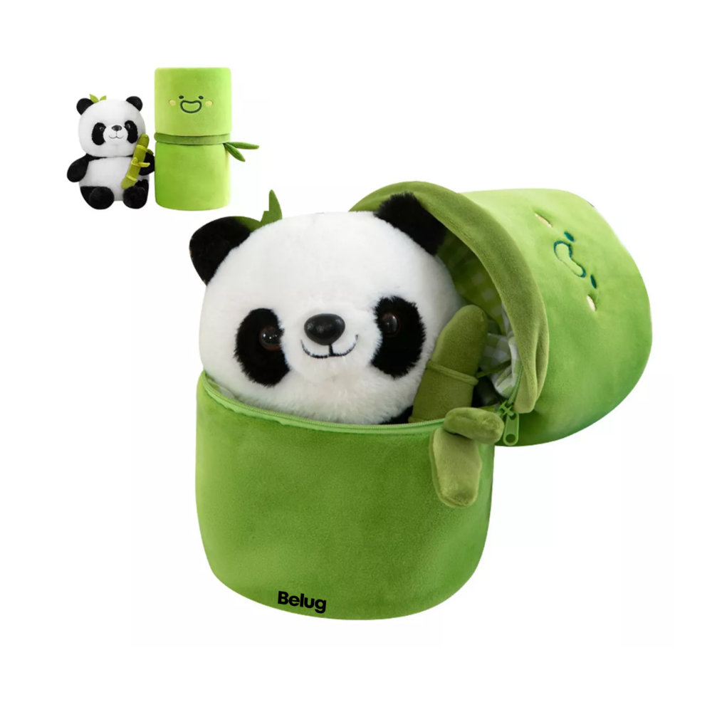 Foto 6 pulgar | Simpático Muñeco Panda Y Almohada De Felpa De Bambú 35 Cm Verde Oso Polar Belug