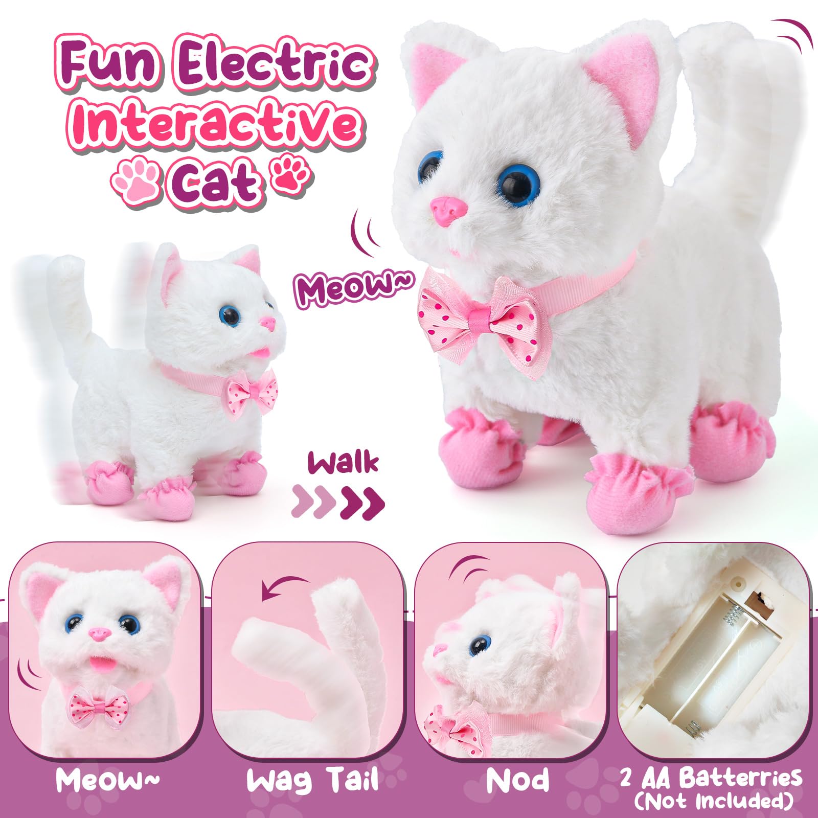 Foto 4 pulgar | Peluche Electrónico Interactivo Toy Cat Golray Walk & Meow - Venta Internacional.