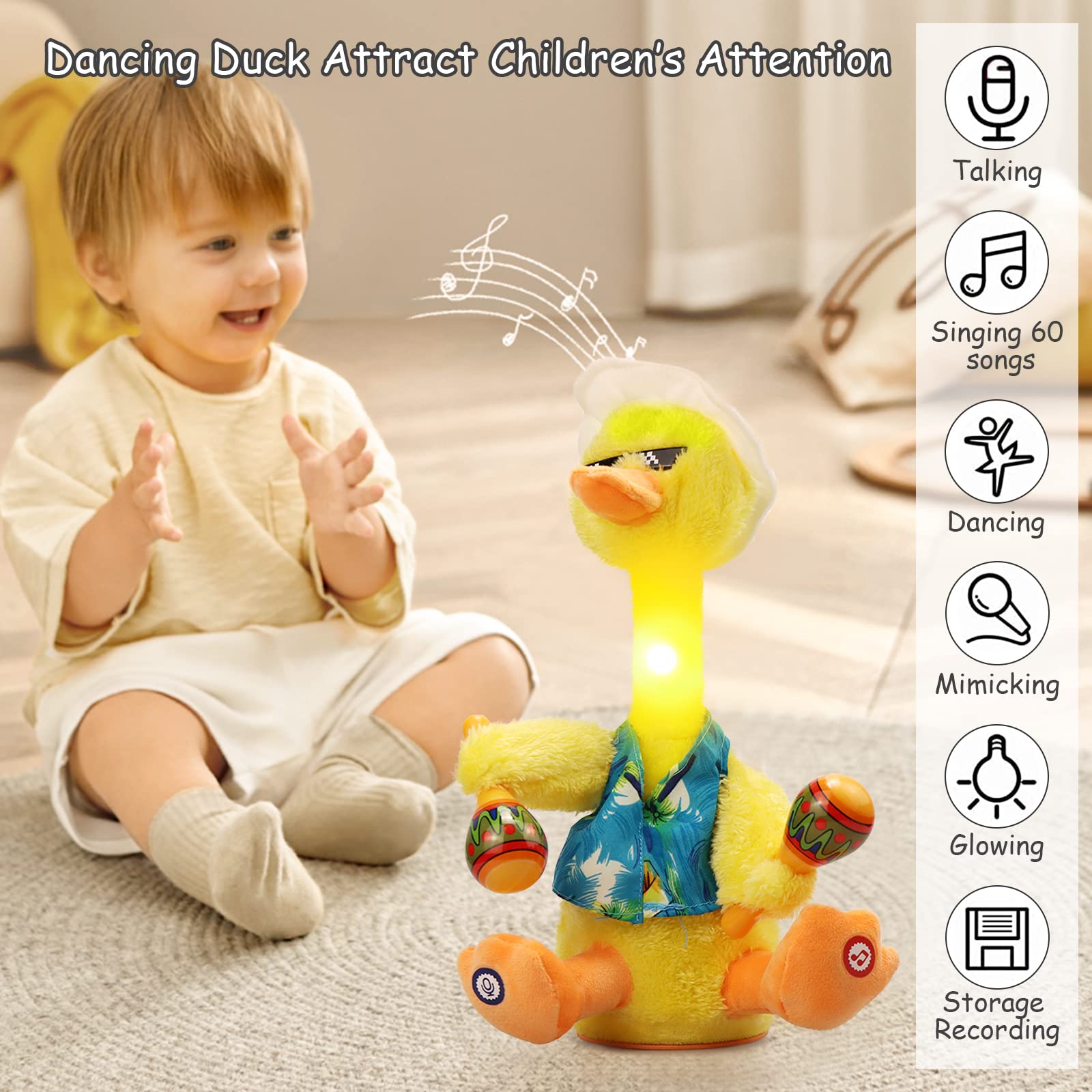 Foto 3 pulgar | El Juguete Talking Duck Milegi Repite Lo Que Dices Dancing Baby - Venta Internacional.