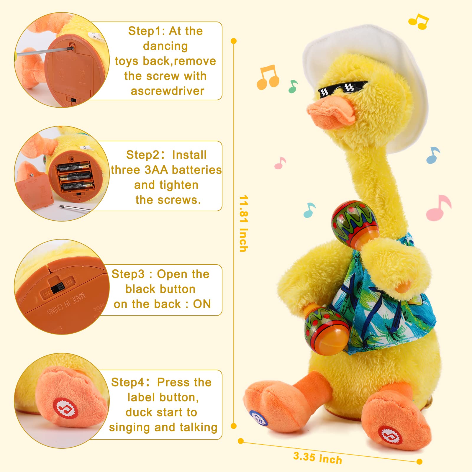 Foto 6 pulgar | El Juguete Talking Duck Milegi Repite Lo Que Dices Dancing Baby - Venta Internacional.