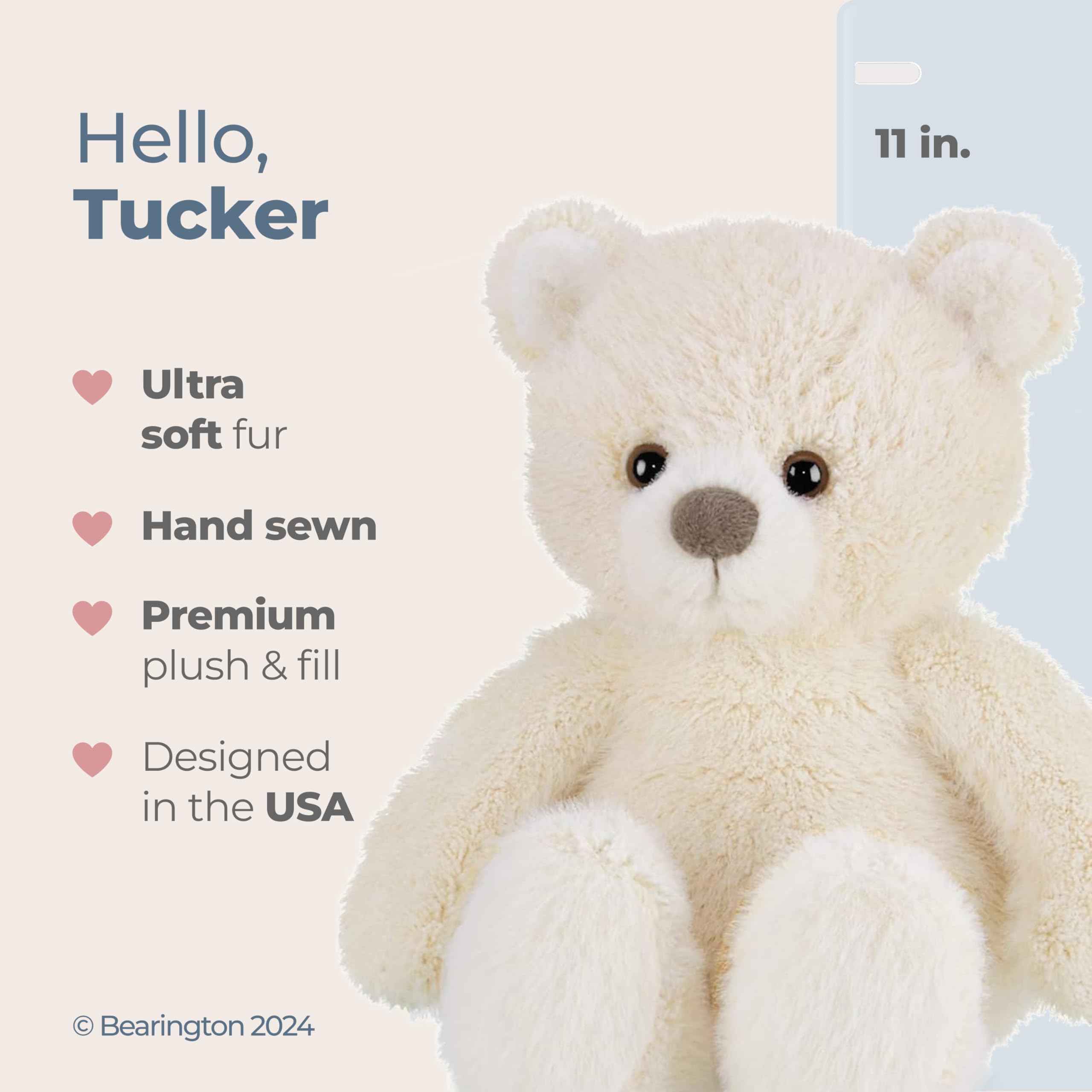 Foto 3 pulgar | Oso De Peluche Bearington Tucker, Color Blanco Roto, 28 Cm - Venta Internacional.