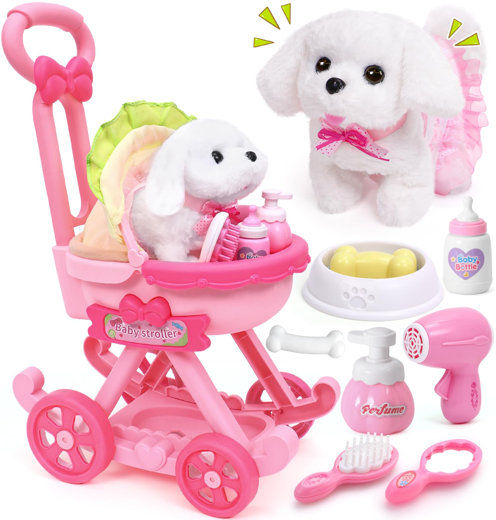 Foto 2 pulgar | Peluche De Peluche Golray Para Perro De Juguete, Que Puede Caminar Y Ladrar Con Cochecito, 10 Unidades - Venta Inte