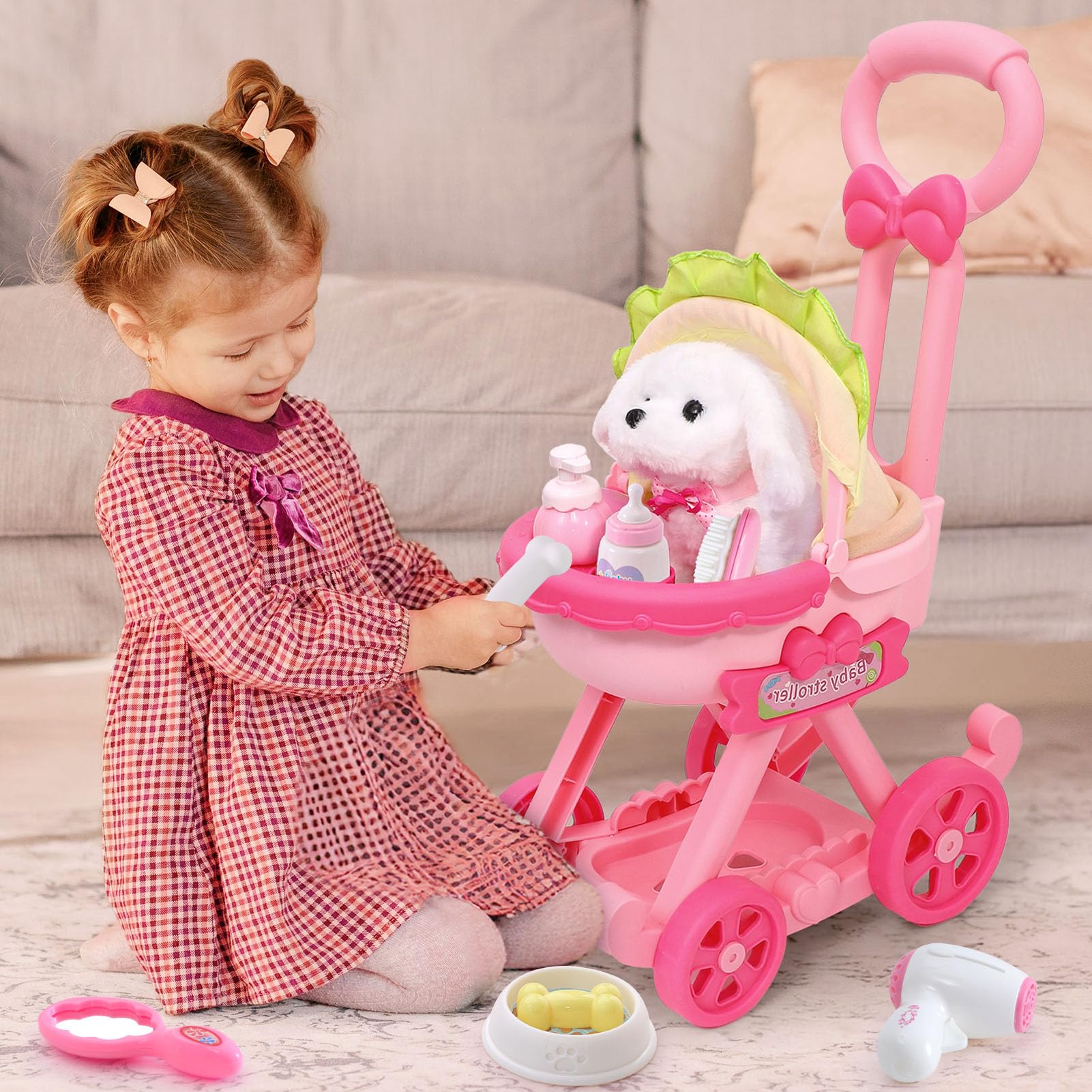 Foto 2 | Peluche De Peluche Golray Para Perro De Juguete, Que Puede Caminar Y Ladrar Con Cochecito, 10 Unidades - Venta Inte