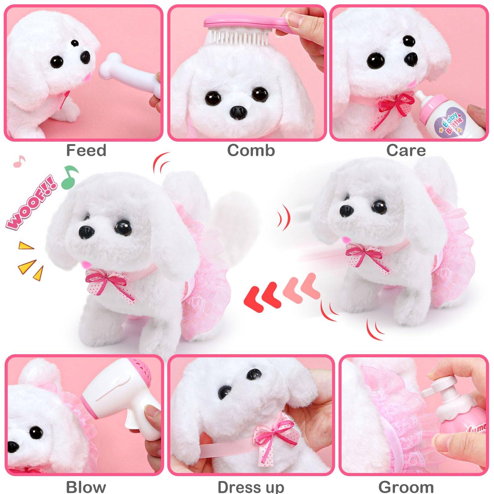 Foto 4 pulgar | Peluche De Peluche Golray Para Perro De Juguete, Que Puede Caminar Y Ladrar Con Cochecito, 10 Unidades - Venta Inte