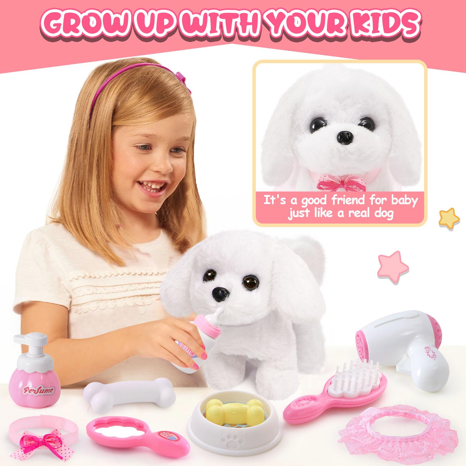 Foto 8 pulgar | Peluche De Peluche Golray Para Perro De Juguete, Que Puede Caminar Y Ladrar Con Cochecito, 10 Unidades - Venta Inte