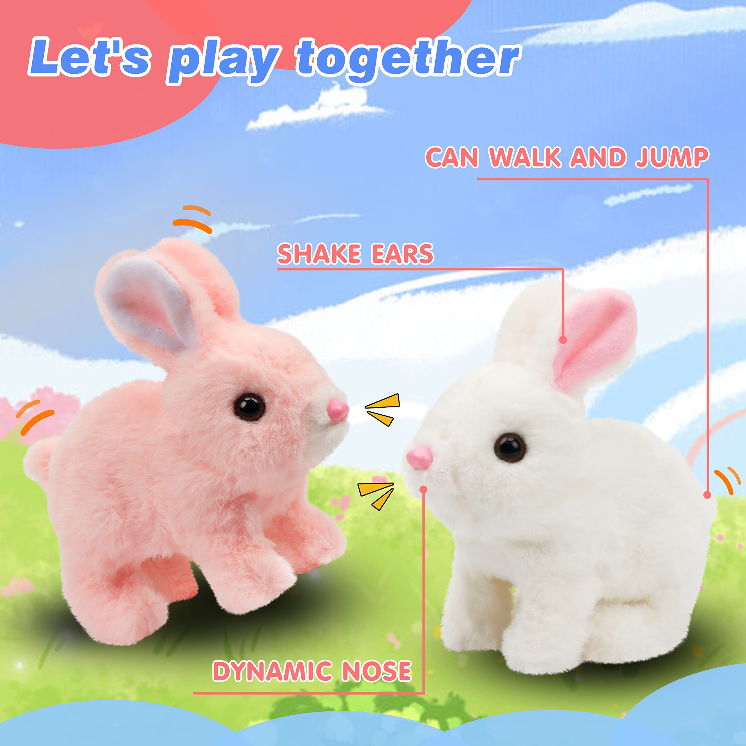 Foto 5 pulgar | Juguete De Conejito De Peluche Hoppearl, Conejo Saltarín Interactivo, 18 Cm - Venta Internacional.