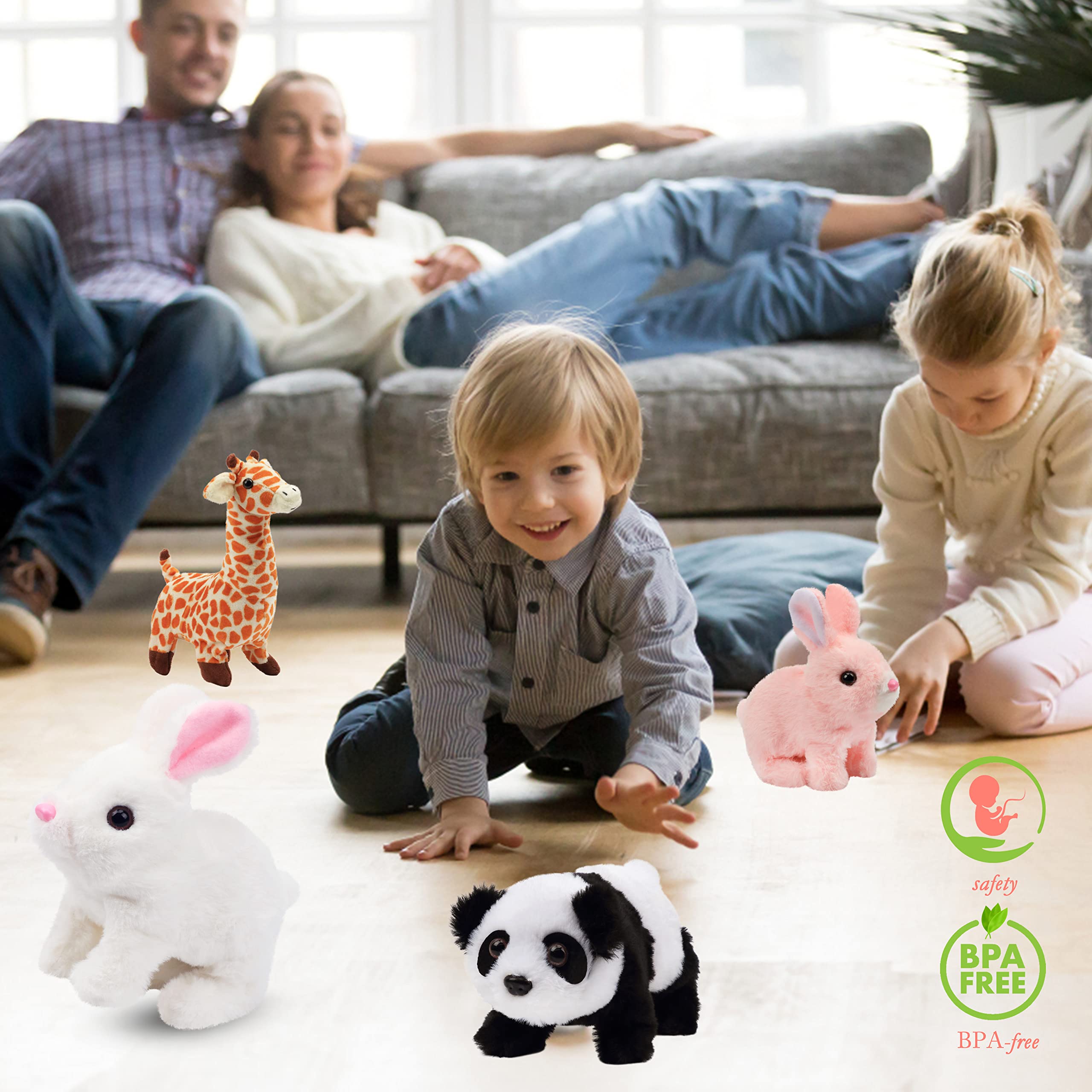 Foto 7 | Juguete De Conejito De Peluche Hoppearl, Conejo Saltarín Interactivo, 18 Cm - Venta Internacional.