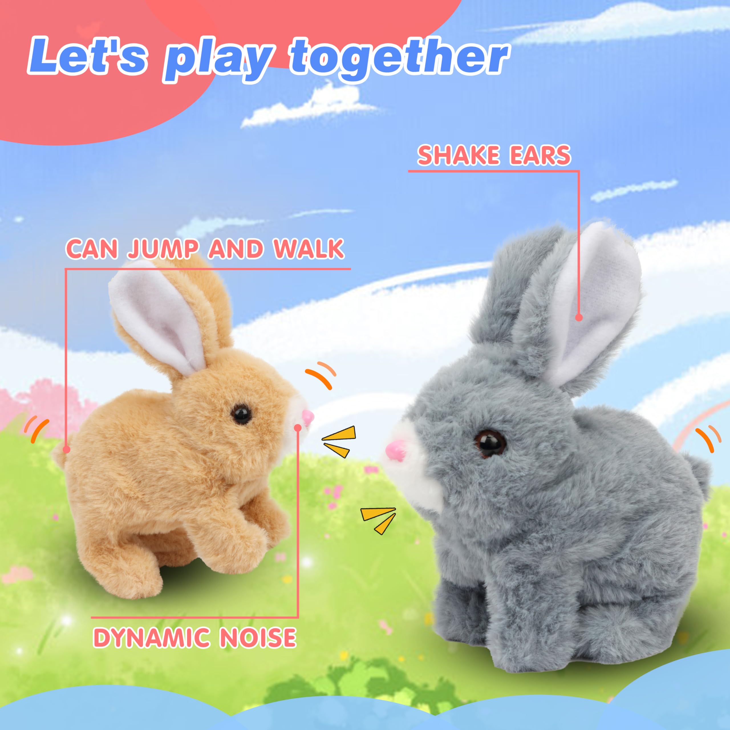 Foto 6 pulgar | Juguete De Conejito De Peluche Hoppearl, Conejo Saltarín Interactivo, 18 Cm - Venta Internacional.