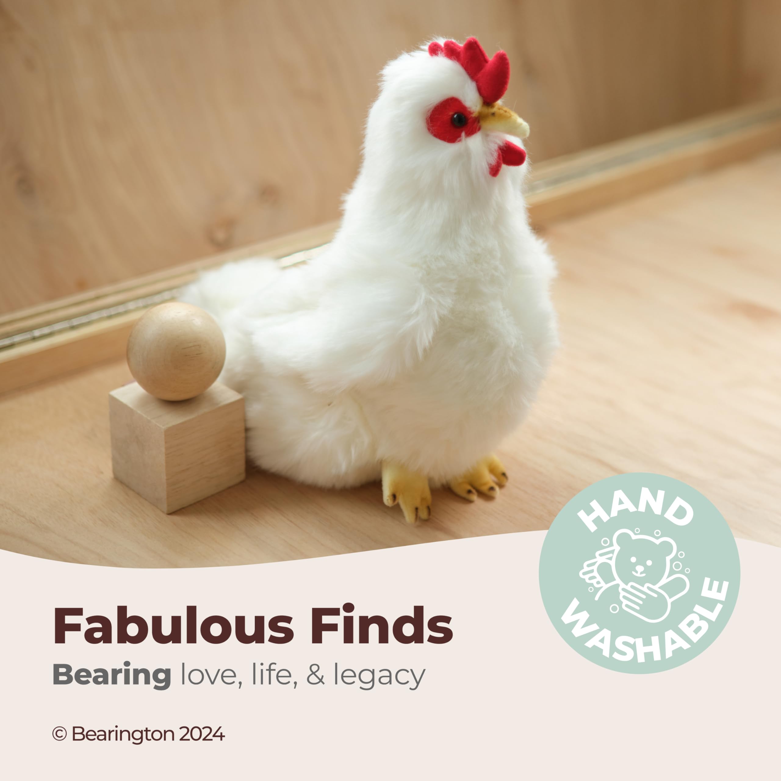 Foto 4 pulgar | Peluche Con Forma De Gallina Blanca De Peluche Bearington Henny, 23 Cm - Venta Internacional.