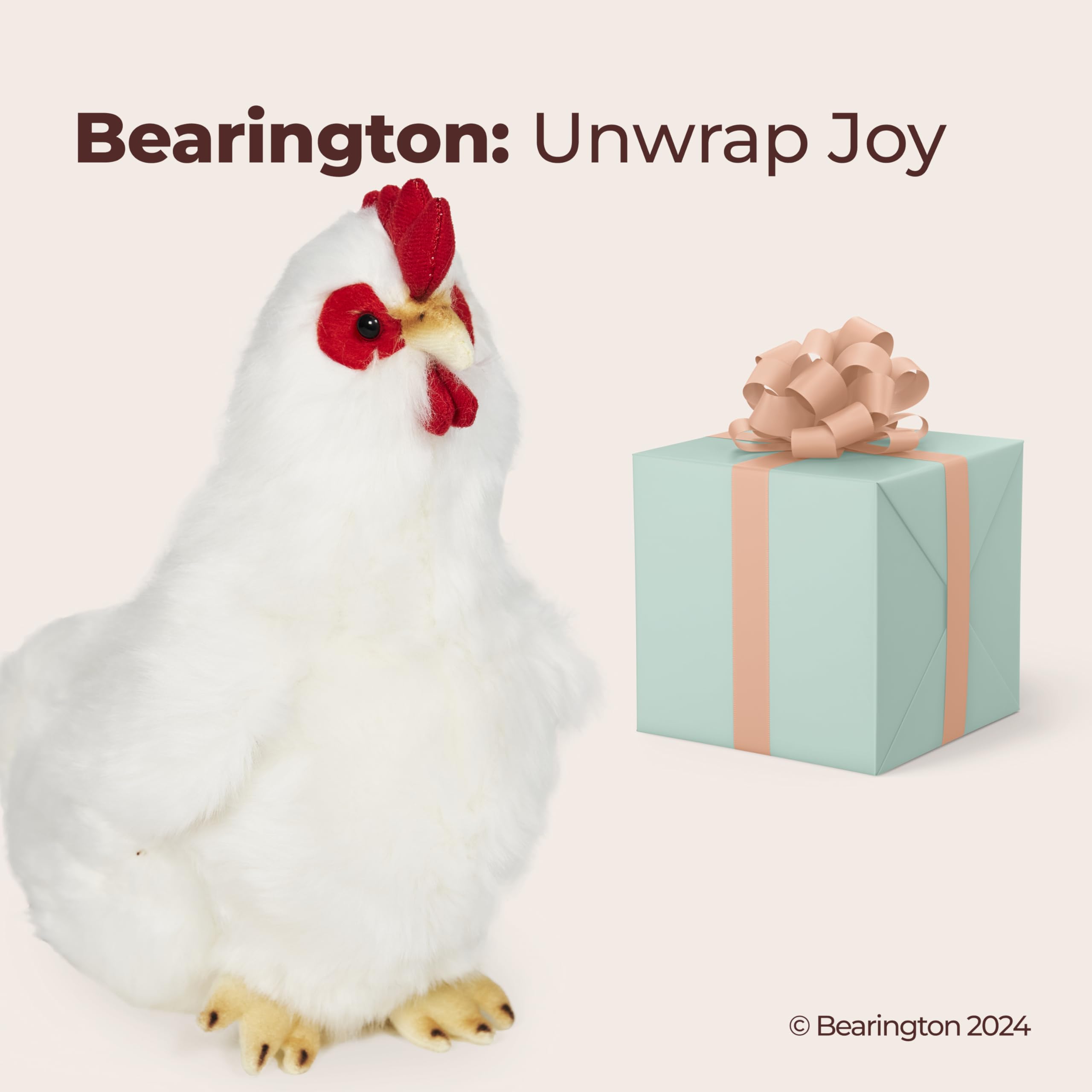 Foto 6 pulgar | Peluche Con Forma De Gallina Blanca De Peluche Bearington Henny, 23 Cm - Venta Internacional.