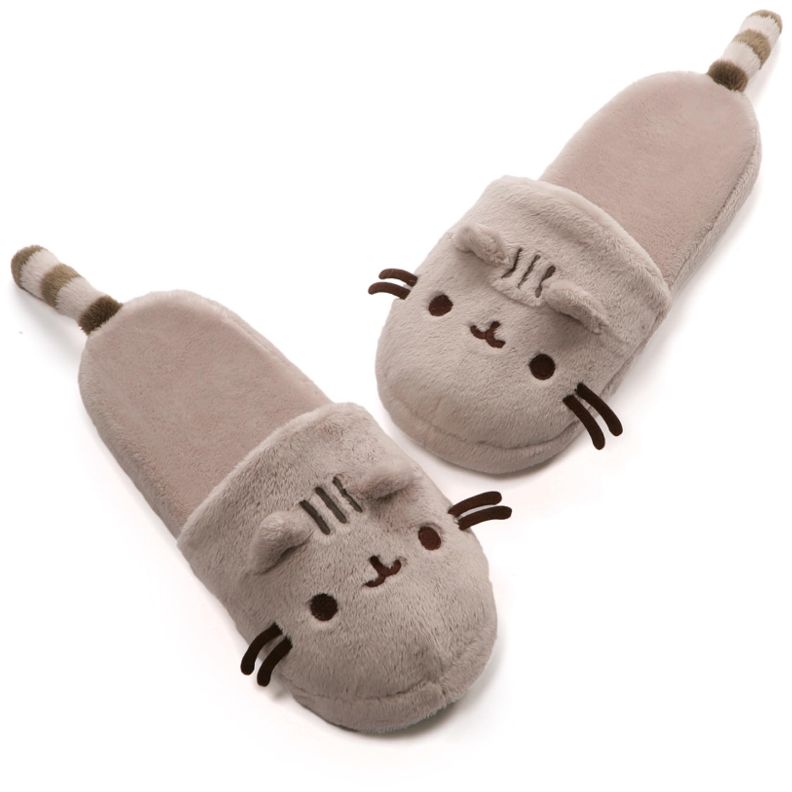 Foto 2 pulgar | Zapatillas De Peluche Gund Pusheen Con Forma De Gato, Color Canela, Talla 12 - Venta Internacional.