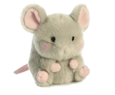 Foto 2 | Ratón De Peluche Aurora Round Rolly Pet Frisk Mouse, 12 Cm, Gris - Venta Internacional.