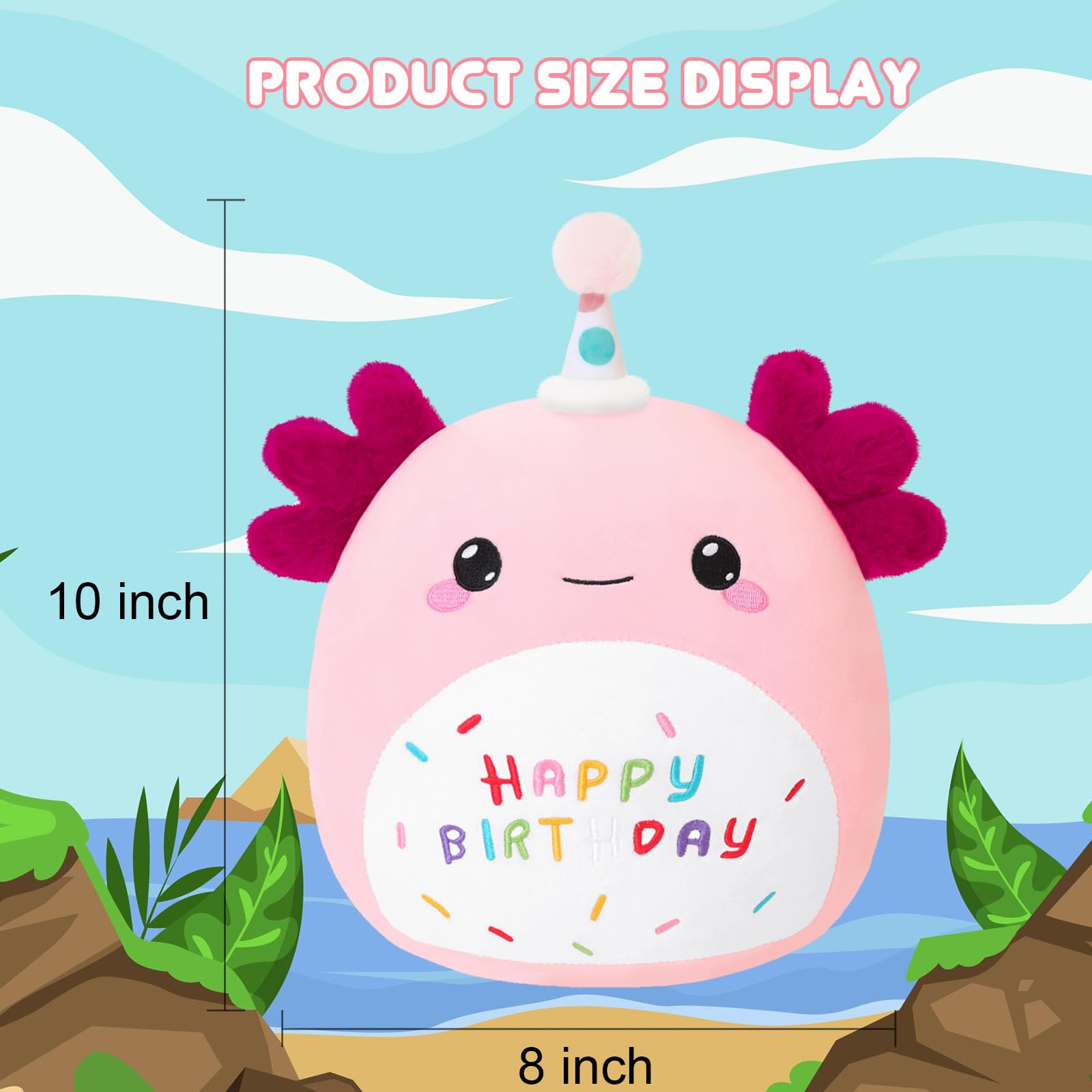 Foto 4 pulgar | Peluche De Peluche Sqeqe Axolotl De Felpa De 25 Cm - Venta Internacional.