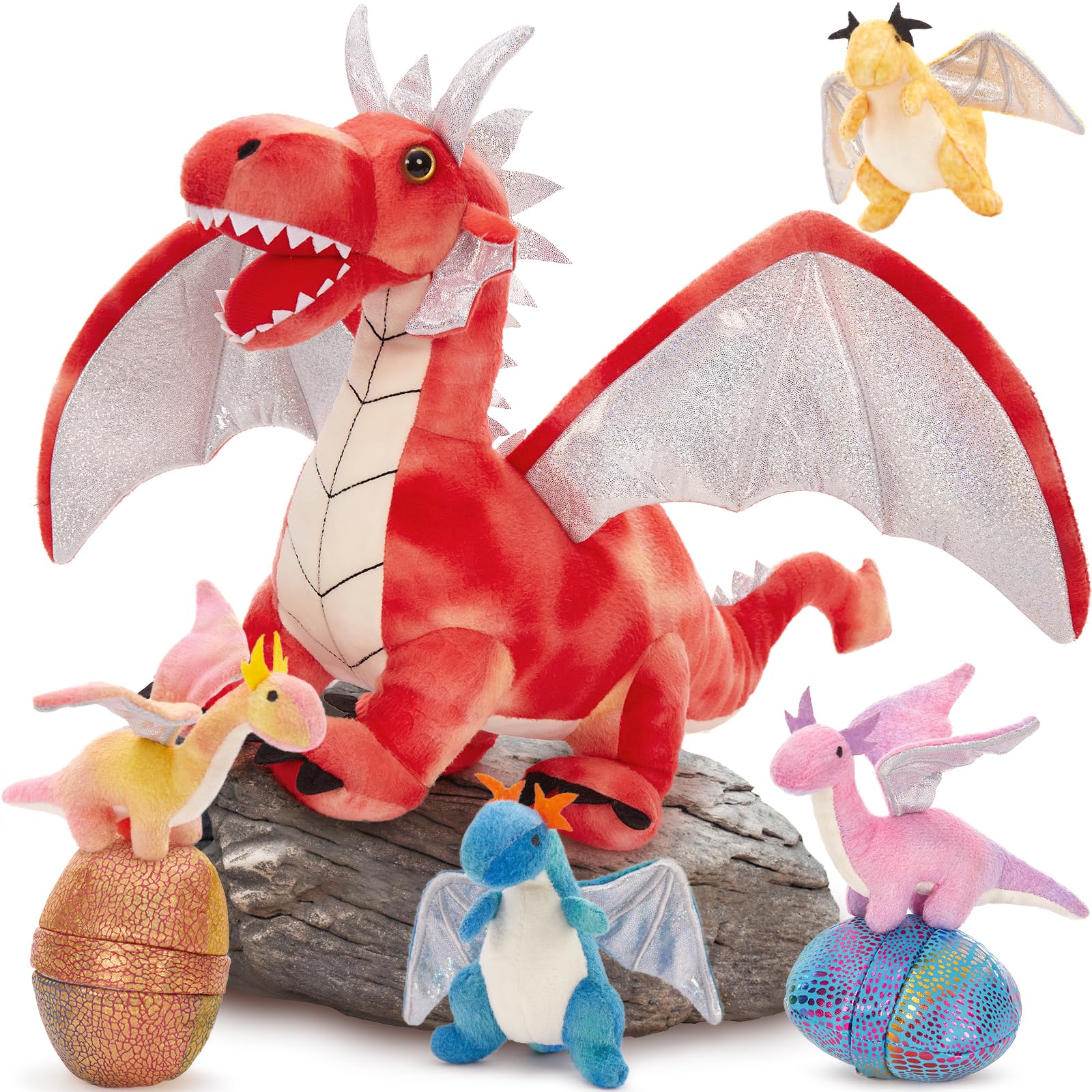 Foto 1 | Set De Peluche Maogolan Dragon Con 4 Bebés Y 2 Huevos De 55 Cm - Venta Internacional.