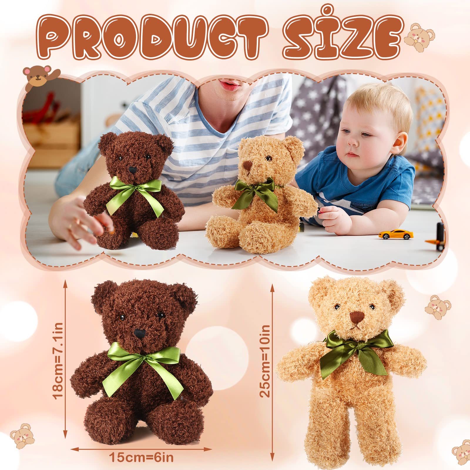 Foto 2 | Osos De Peluche Skylety Para El Día De San Valentín, 10 Piezas, Para Niños - Venta Internacional.