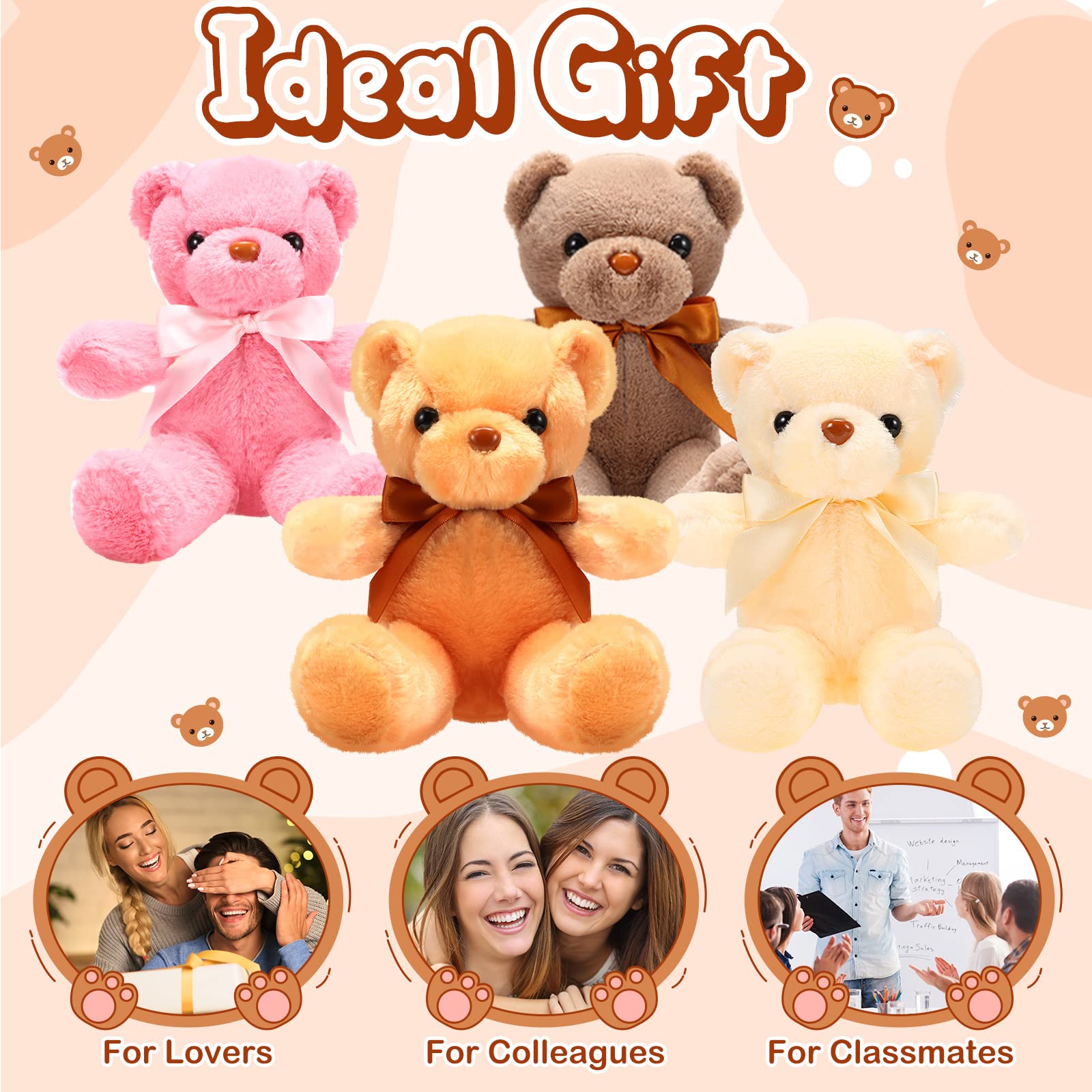 Foto 7 | Peluche De Peluche Skylety Bears Con Forma De Animales De Peluche, 10 Piezas - Venta Internacional.