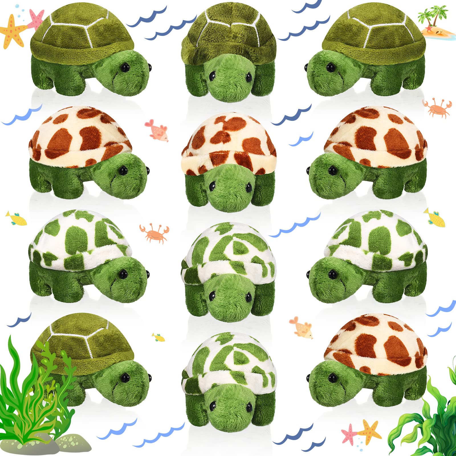 Foto 2 pulgar | Juguete De Peluche Skylety Mini Turtle Soft Sea Animal, 12 Unidades - Venta Internacional.