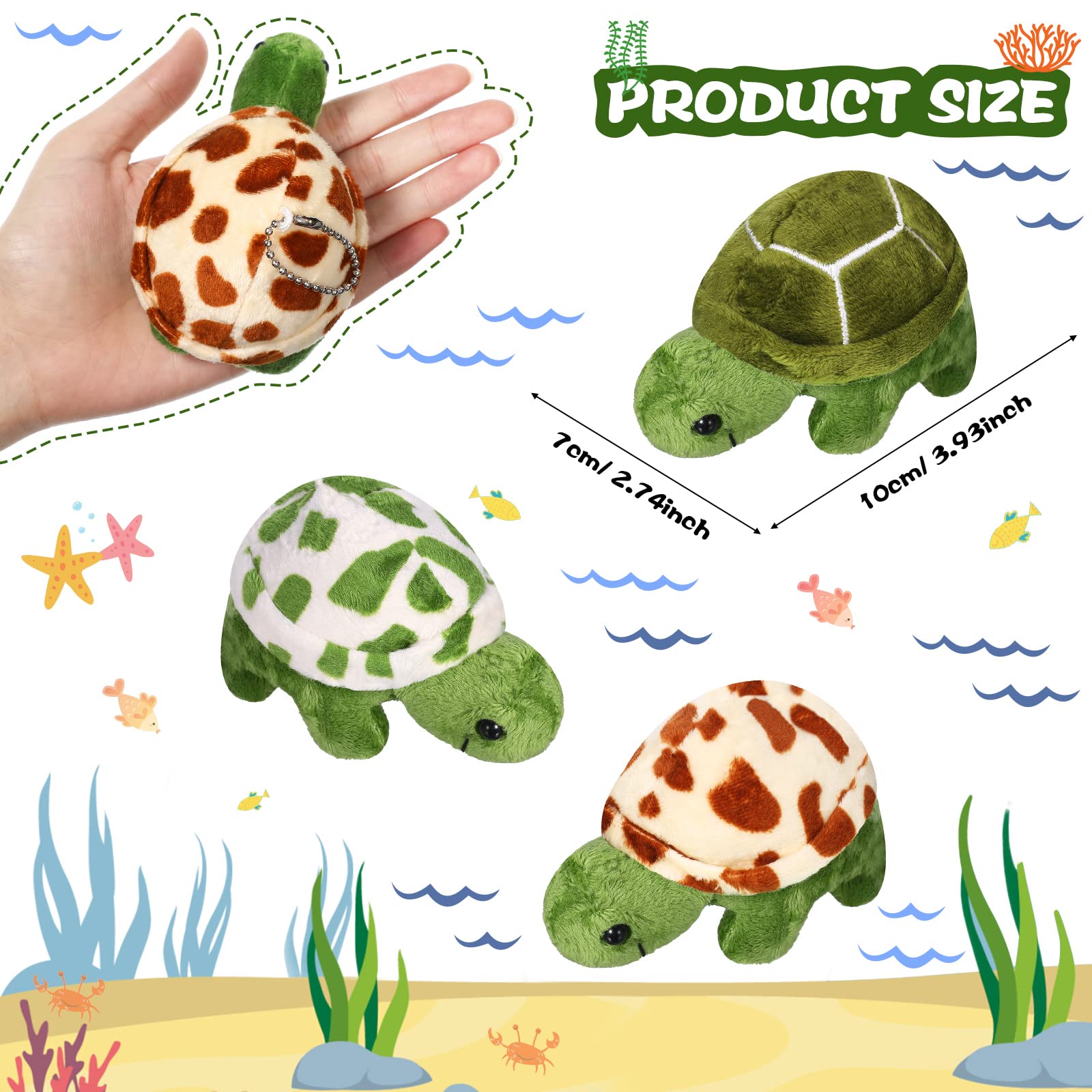 Foto 3 pulgar | Juguete De Peluche Skylety Mini Turtle Soft Sea Animal, 12 Unidades - Venta Internacional.