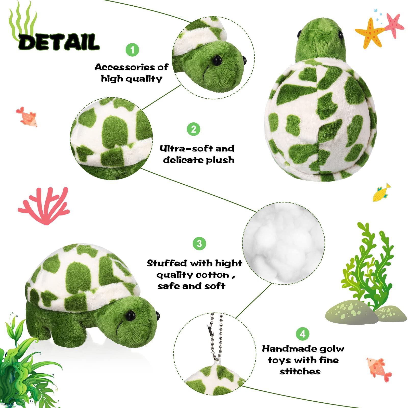 Foto 4 pulgar | Juguete De Peluche Skylety Mini Turtle Soft Sea Animal, 12 Unidades - Venta Internacional.