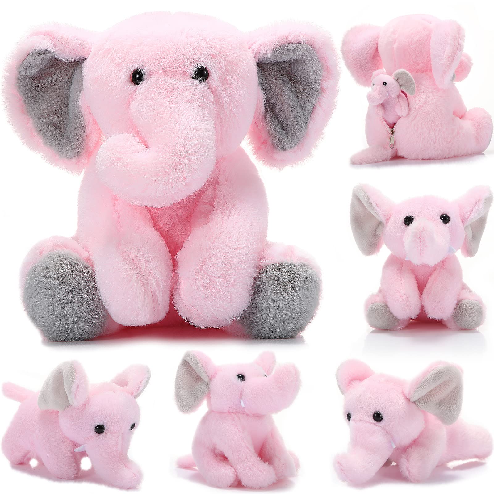 Foto 2 pulgar | Set De Peluche Con Elefantes De Peluche Con Bebés Para Decoración De Fiestas - Venta Internacional.
