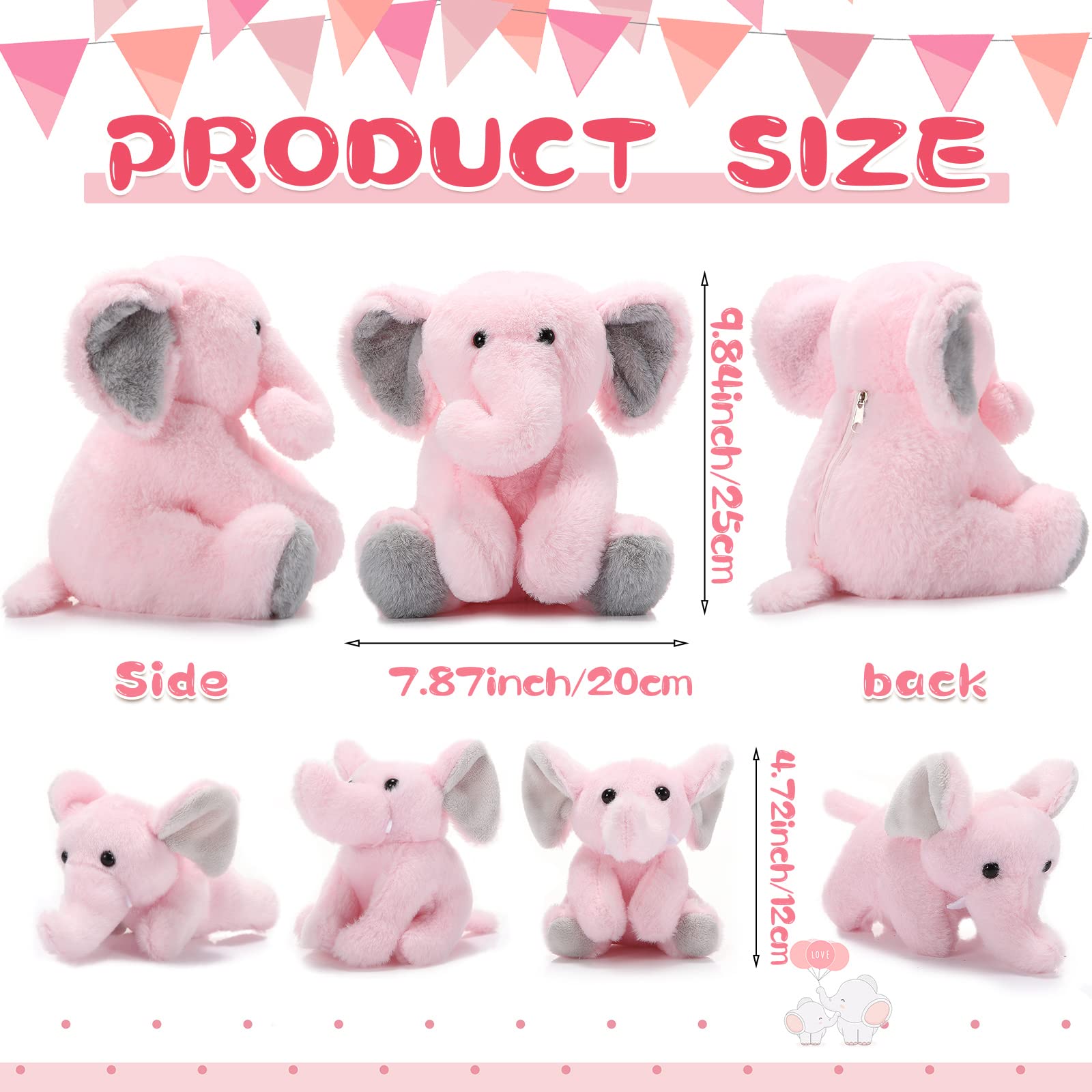 Foto 2 | Set De Peluche Con Elefantes De Peluche Con Bebés Para Decoración De Fiestas - Venta Internacional.
