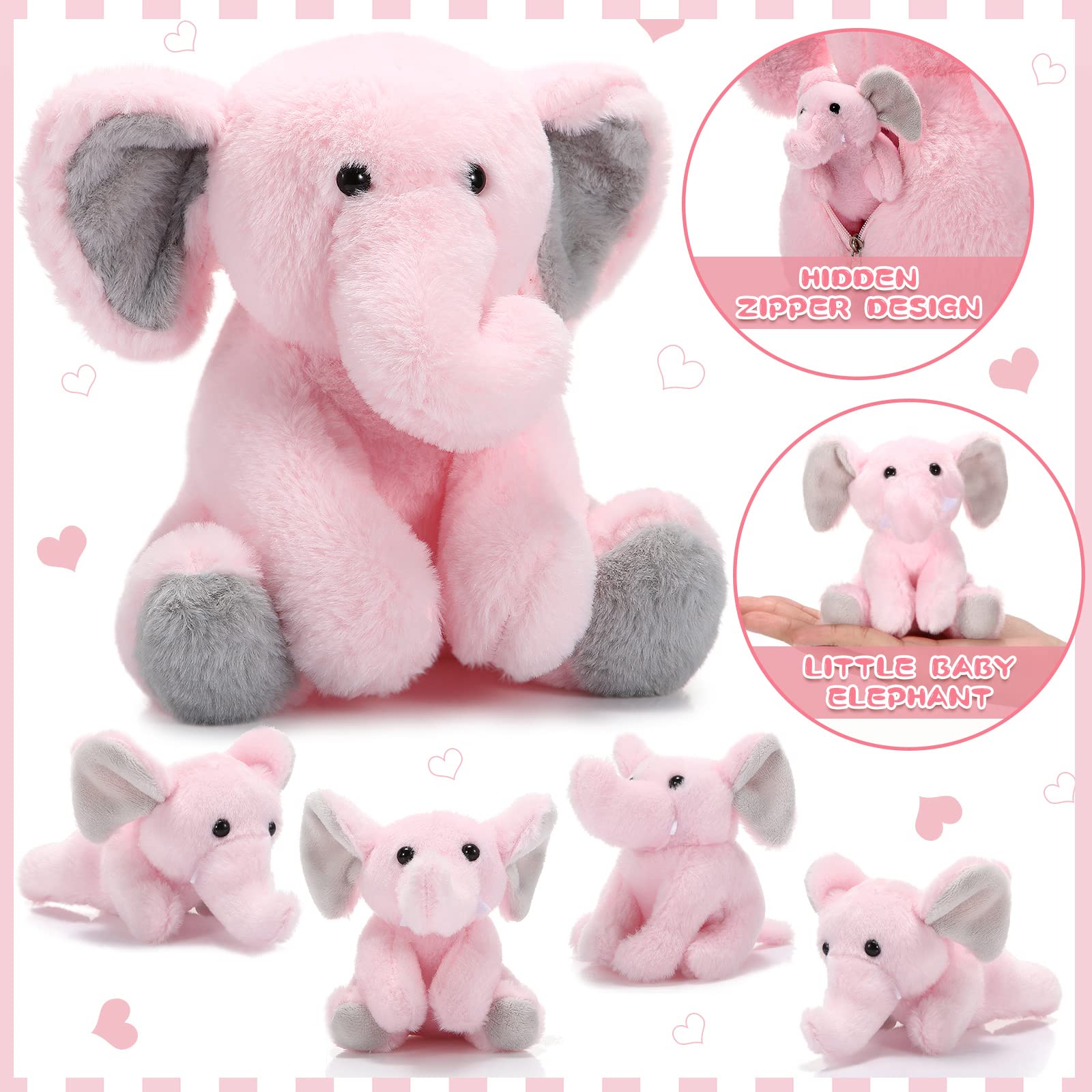 Foto 5 pulgar | Set De Peluche Con Elefantes De Peluche Con Bebés Para Decoración De Fiestas - Venta Internacional.