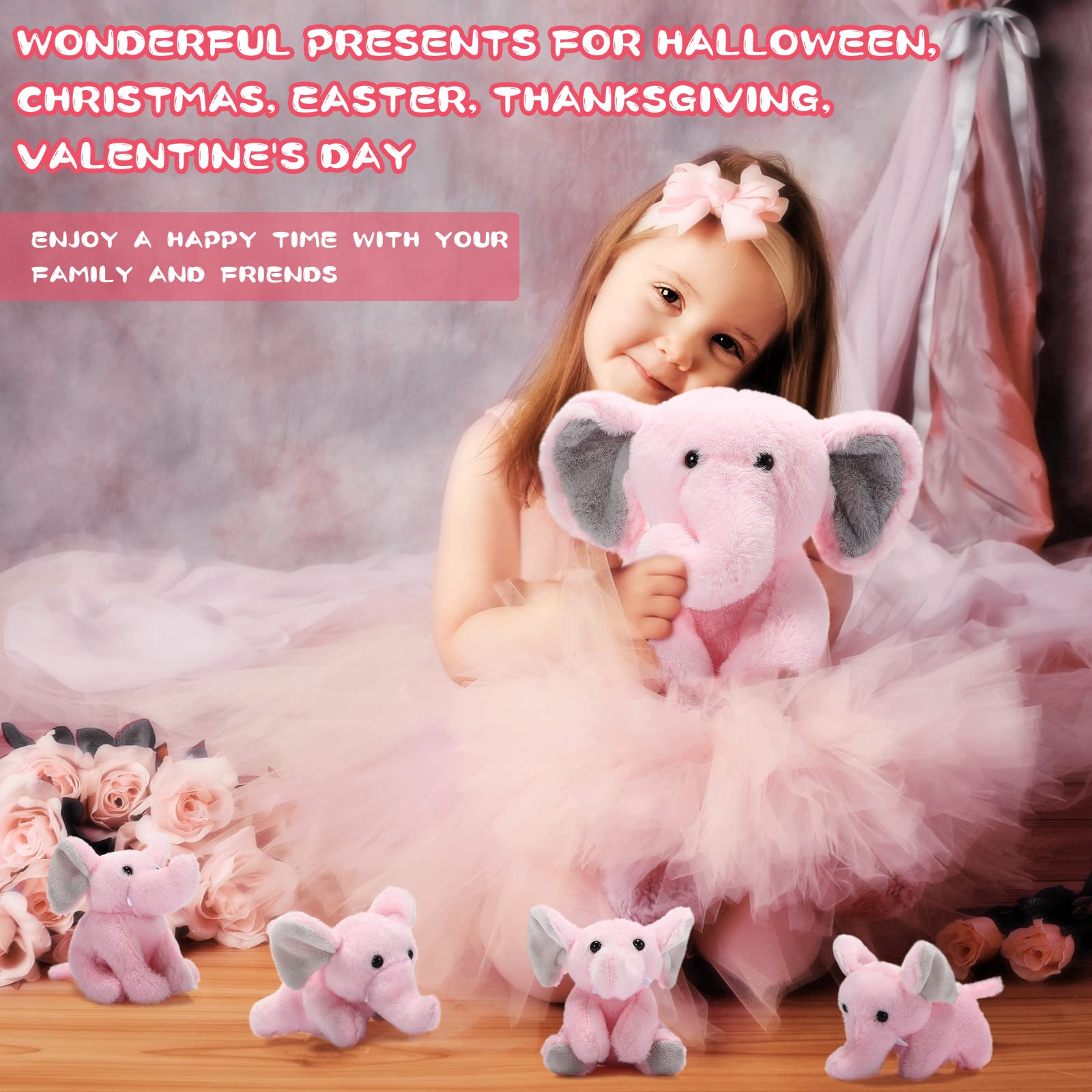 Foto 5 | Set De Peluche Con Elefantes De Peluche Con Bebés Para Decoración De Fiestas - Venta Internacional.