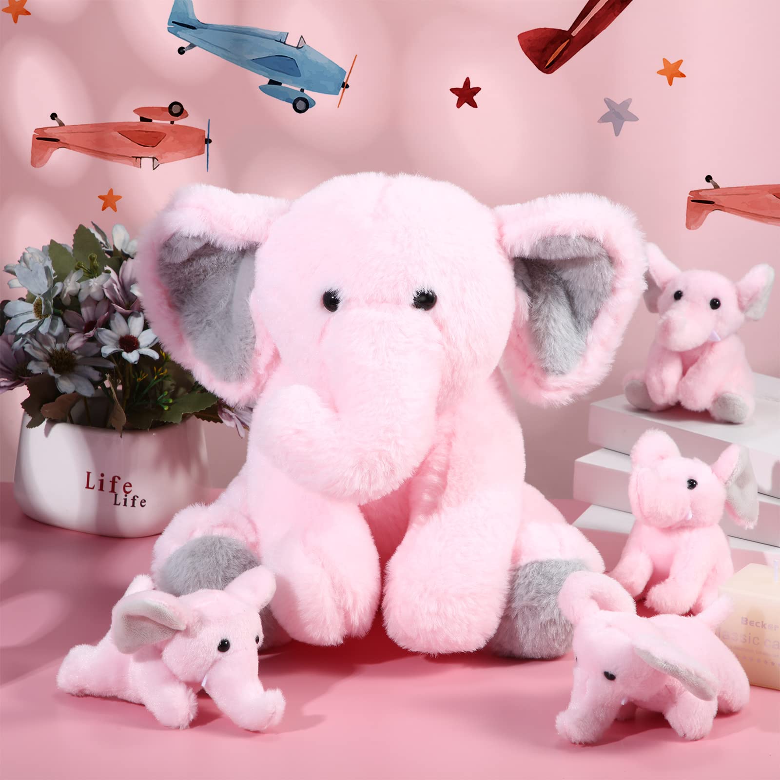Foto 7 | Set De Peluche Con Elefantes De Peluche Con Bebés Para Decoración De Fiestas - Venta Internacional.