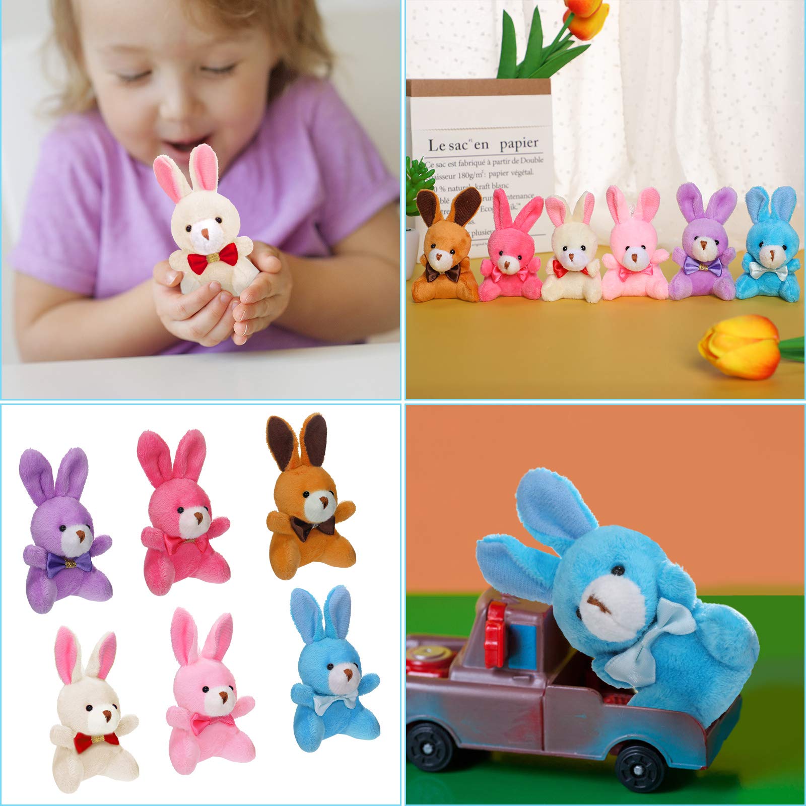 Foto 7 pulgar | Peluche De Conejo De Peluche De 10 Cm Con Colgante Colgante, 24 Unidades - Venta Internacional.
