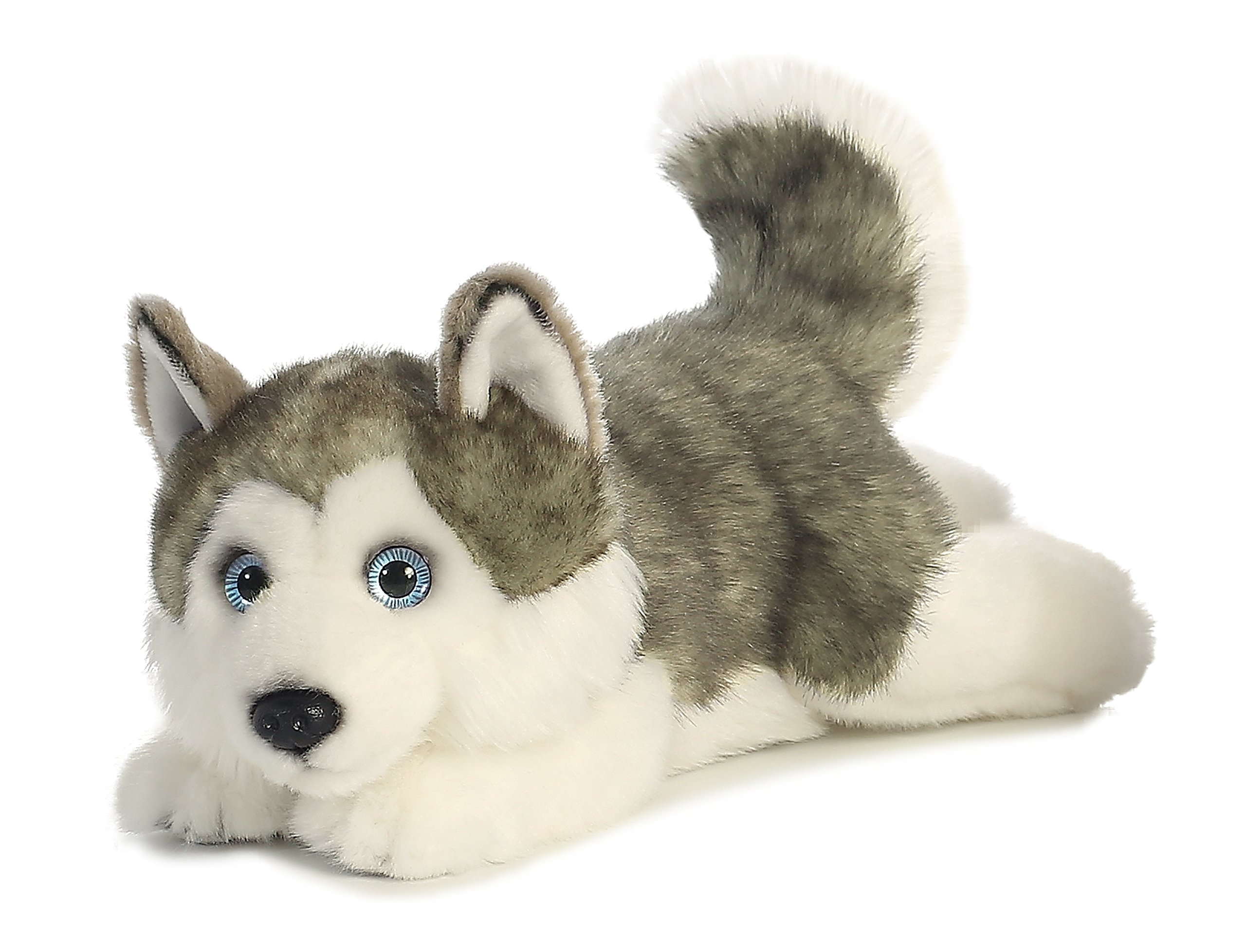 Foto 3 pulgar | Peluche Aurora Realistic Miyoni Yaciendo Husky 28 Cm - Venta Internacional.