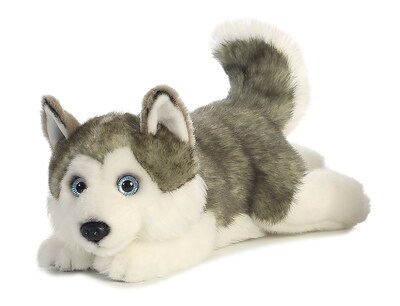 Foto 2 | Peluche Aurora Realistic Miyoni Yaciendo Husky 28 Cm - Venta Internacional.