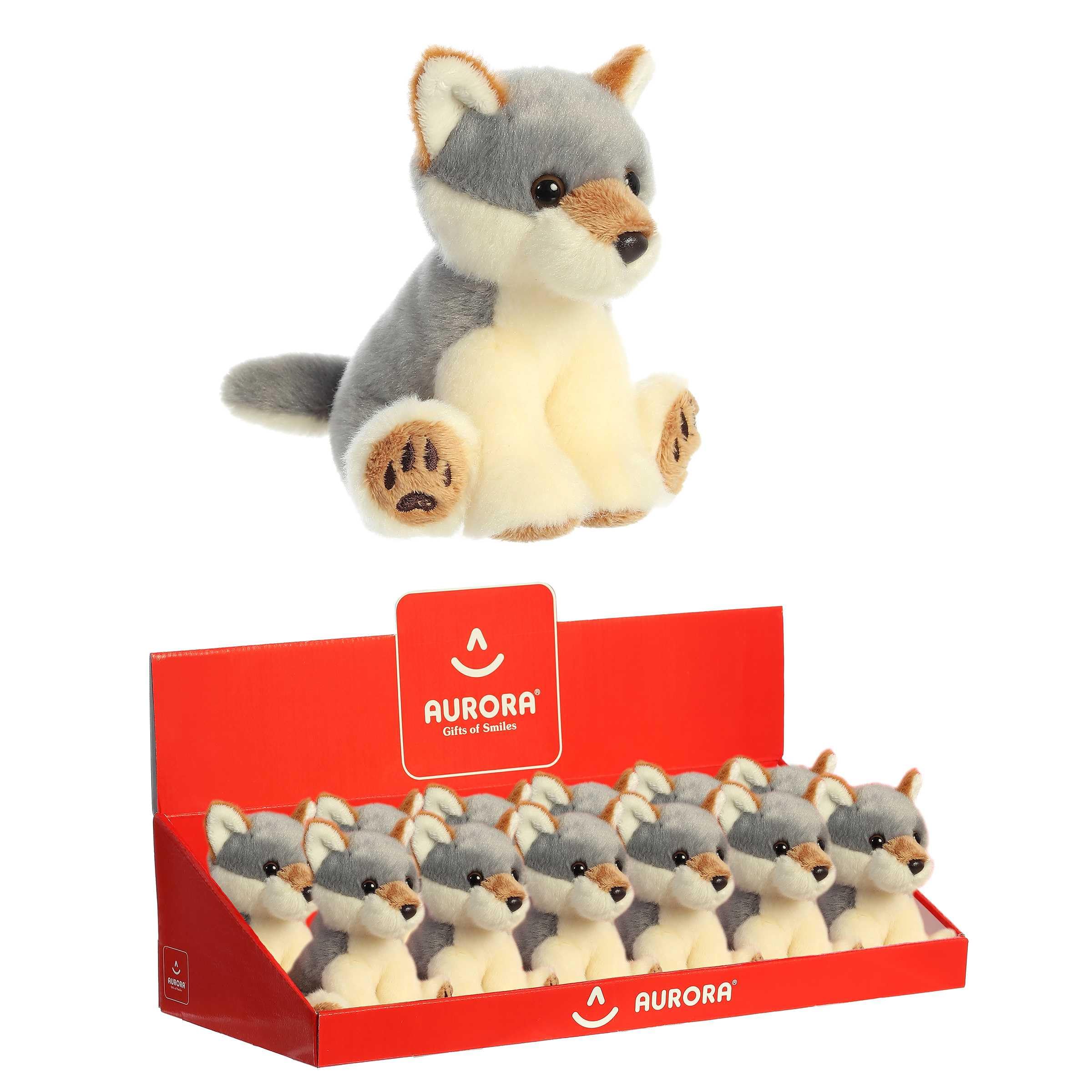Foto 7 pulgar | Peluche Aurora Snuggly Lil Wiley Wolf, 13 Cm, Gris - Venta Internacional.