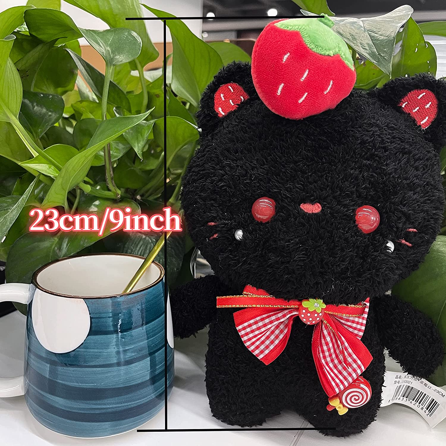 Foto 3 pulgar | Almohada De Peluche Huoguo Con Forma De Gato Negro De 23 Cm - Venta Internacional.