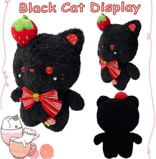 Foto 3 | Almohada De Peluche Huoguo Con Forma De Gato Negro De 23 Cm - Venta Internacional.