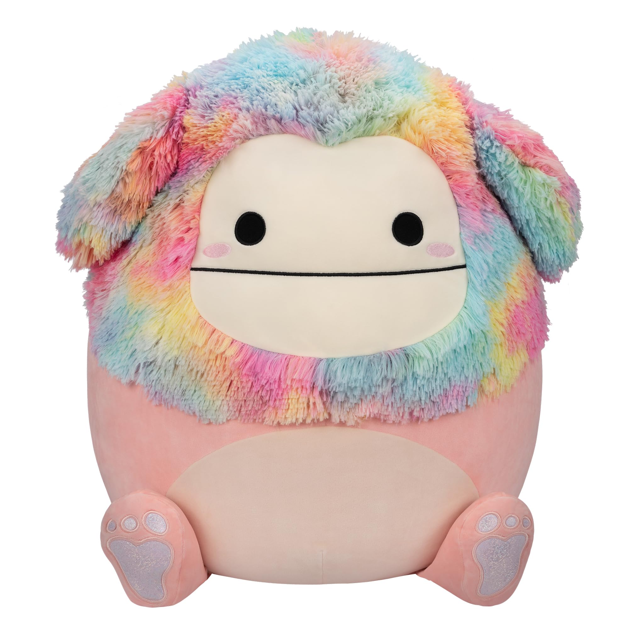 Peluche Squishmallows Diane Peach Bigfoot De 50 Cm Con Pelo Arcoíris - Venta Internacional.