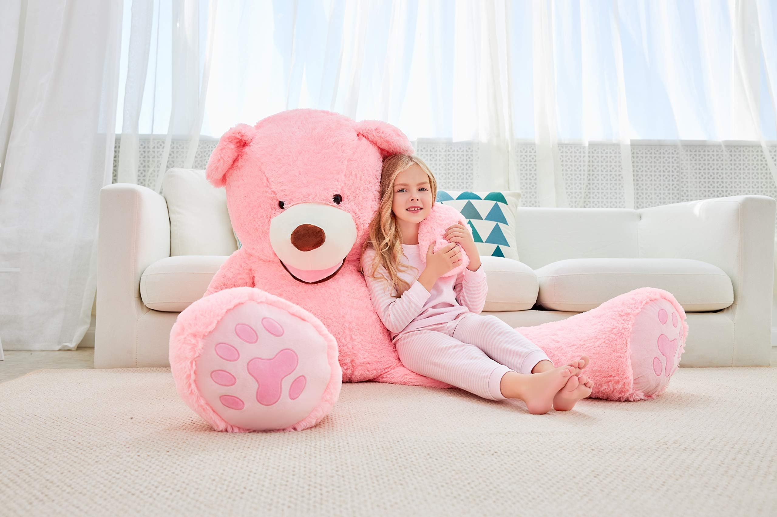Foto 3 pulgar | Peluche Gigante Ikasa Con Forma De Oso De Peluche, 160 Cm, Color Rosa - Venta Internacional.