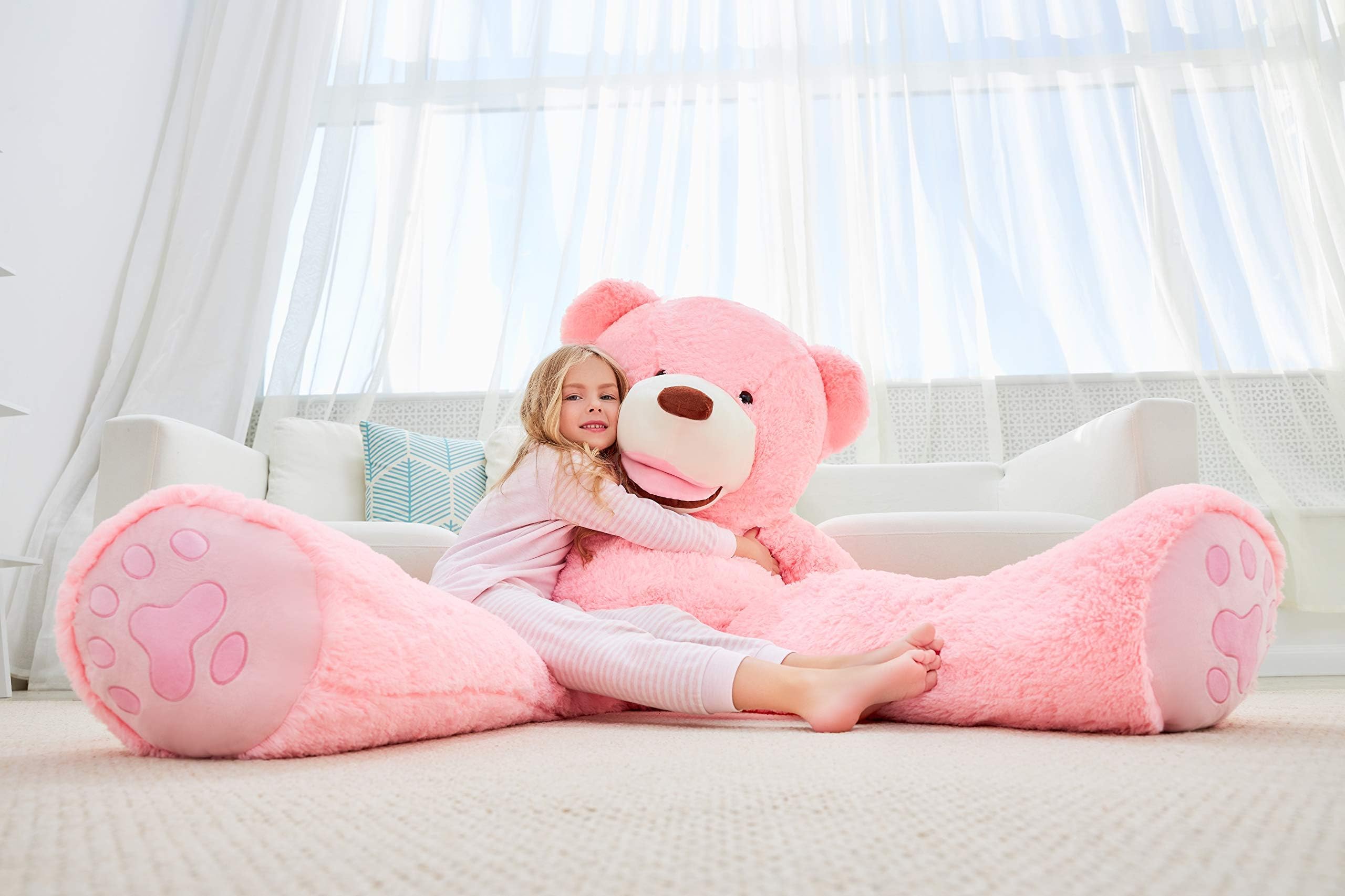 Foto 5 pulgar | Peluche Gigante Ikasa Con Forma De Oso De Peluche, 160 Cm, Color Rosa - Venta Internacional.