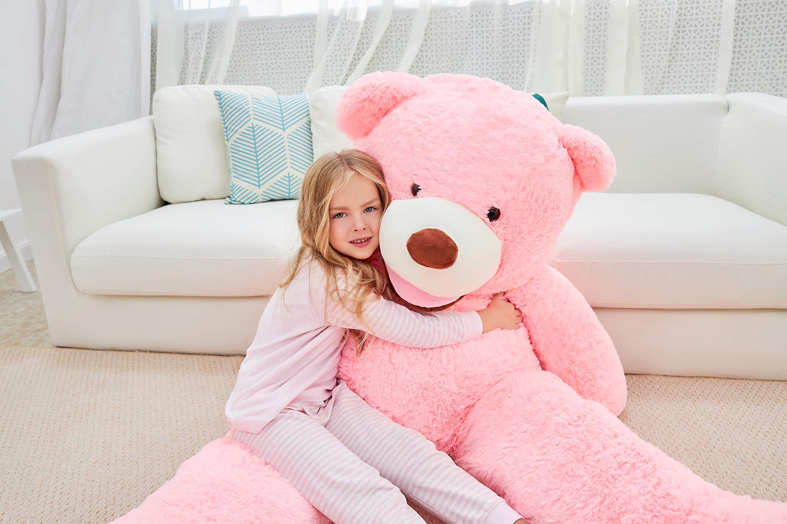 Foto 6 pulgar | Peluche Gigante Ikasa Con Forma De Oso De Peluche, 160 Cm, Color Rosa - Venta Internacional.
