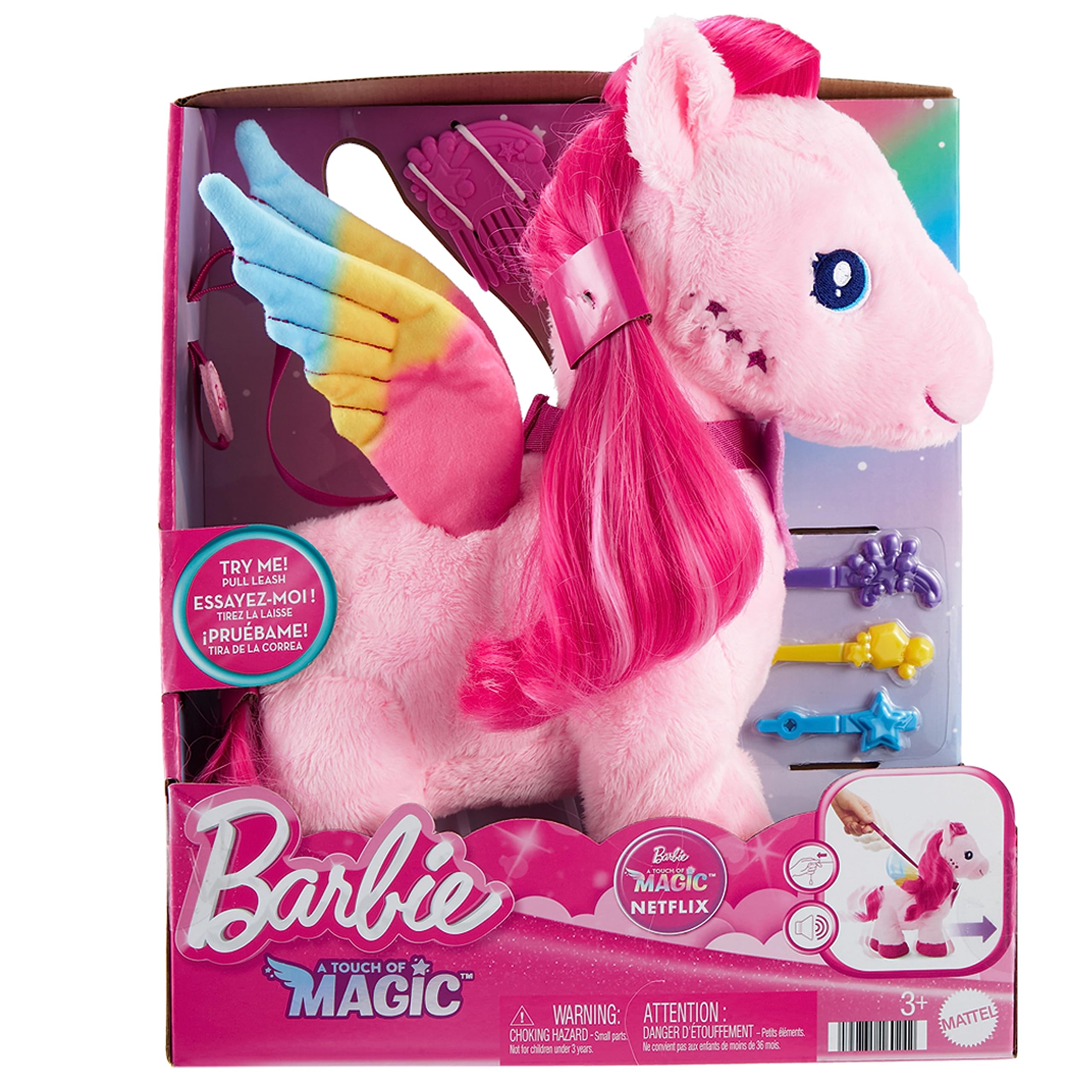 Foto 7 pulgar | Peluche Pegasus Barbie A Touch Of Magic De 28 Cm - Venta Internacional.