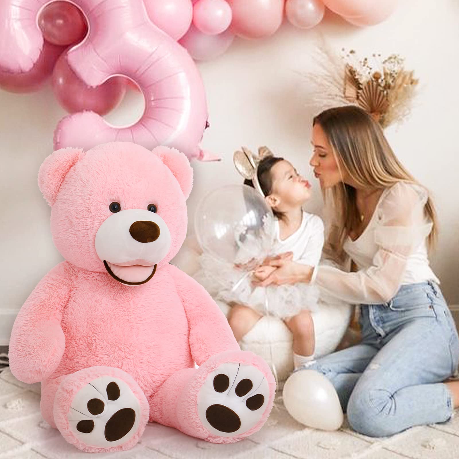 Foto 5 pulgar | Peluche Gigante De Peluche Rosa Morismos De 39 Pulgadas - Venta Internacional.