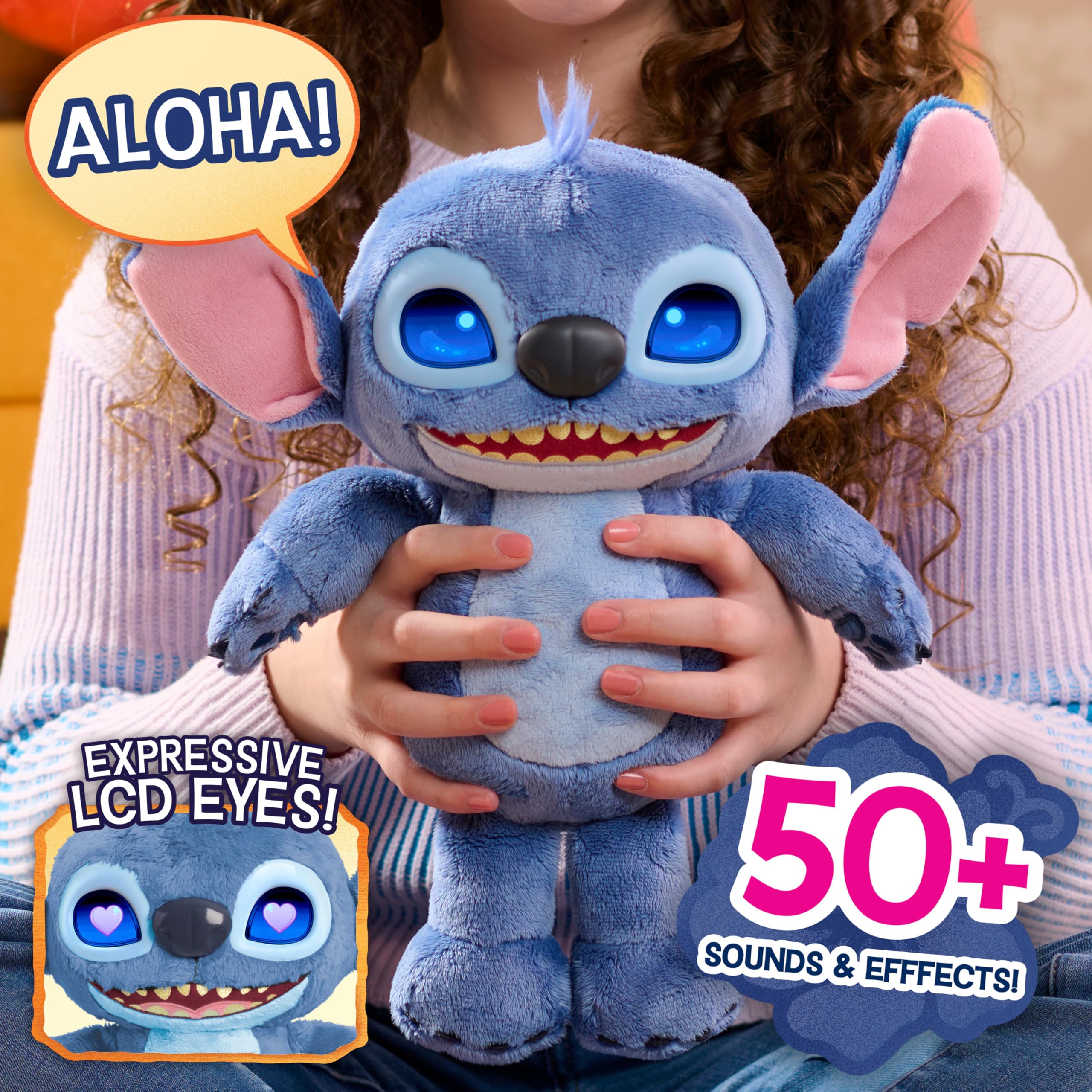 Foto 3 pulgar | Peluche Interactivo Just Play Disney Stitch Many Moods, 35 Cm - Venta Internacional.