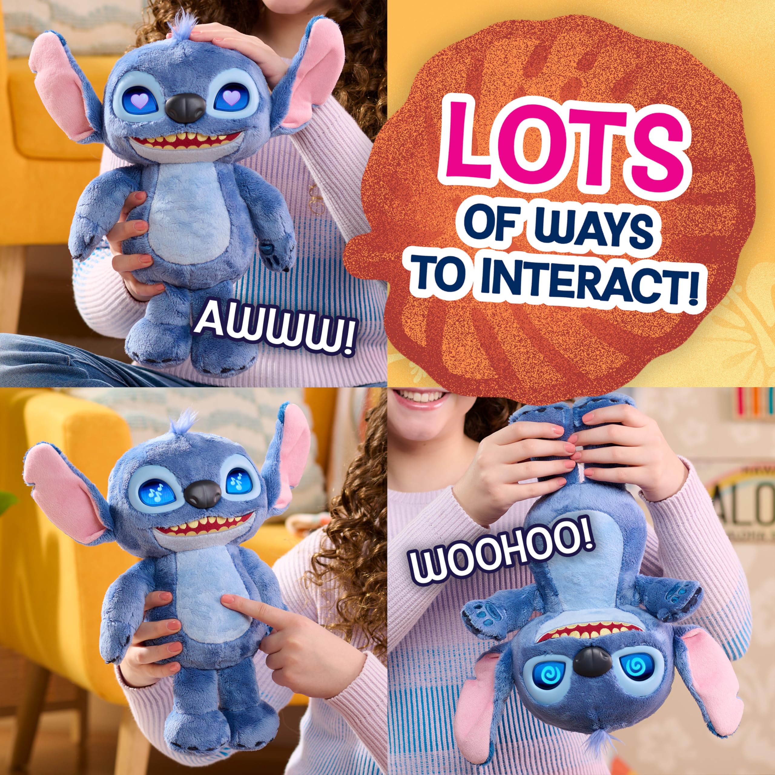 Foto 4 pulgar | Peluche Interactivo Just Play Disney Stitch Many Moods, 35 Cm - Venta Internacional.
