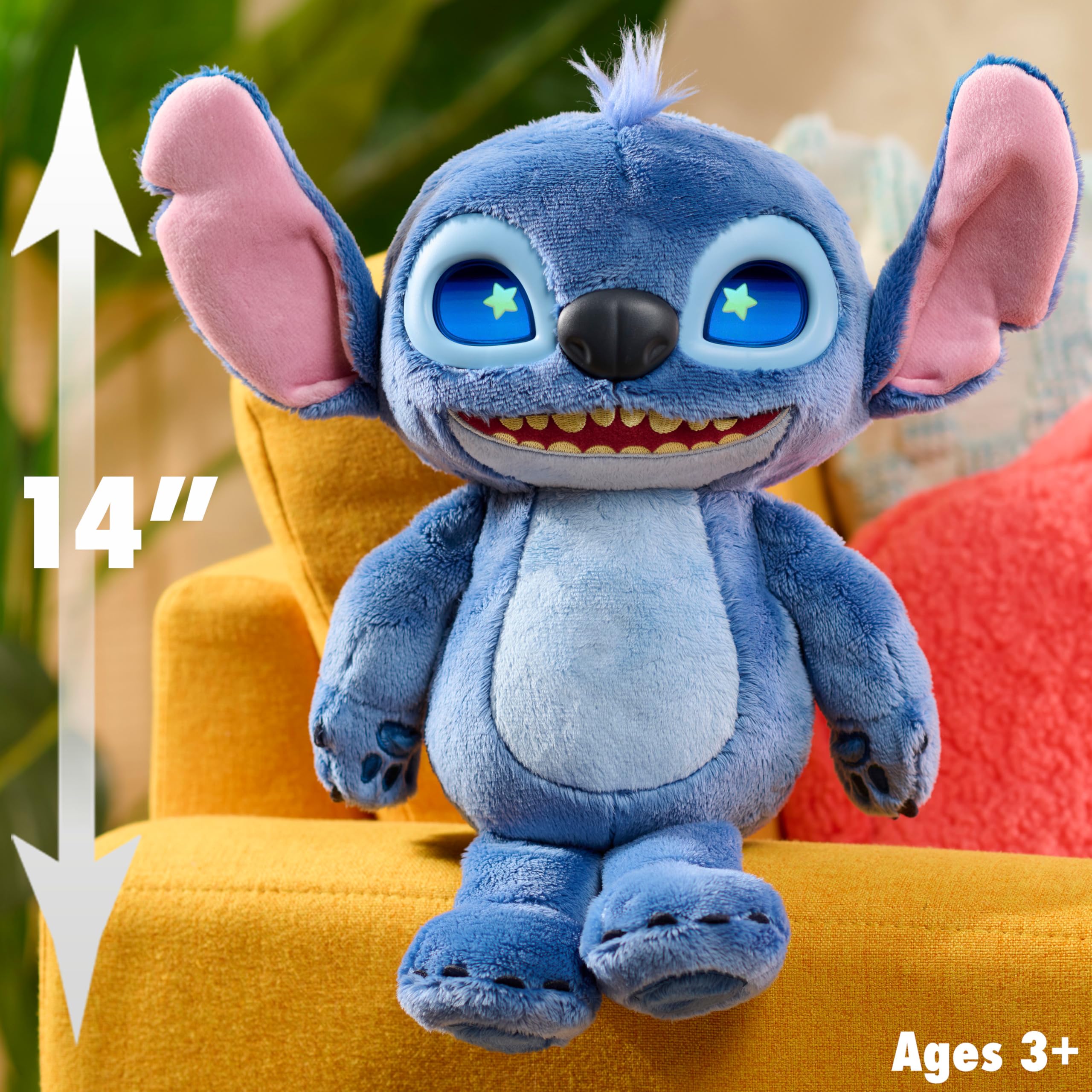 Foto 8 pulgar | Peluche Interactivo Just Play Disney Stitch Many Moods, 35 Cm - Venta Internacional.