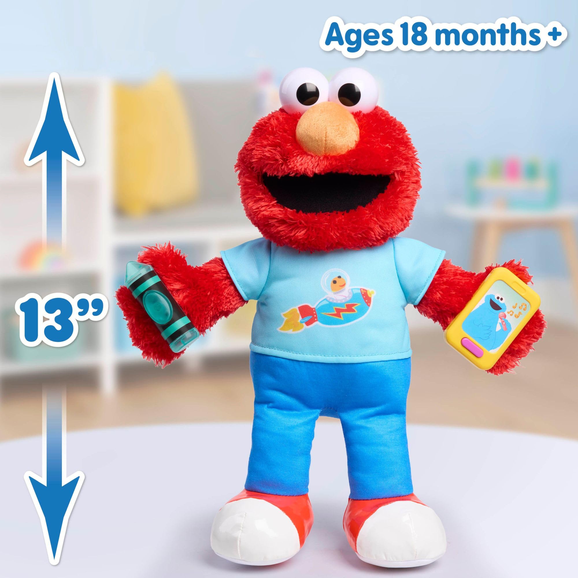 Foto 4 pulgar | Elmo De Peluche Just Play Sesame Street Learning, 33 Cm - Venta Internacional.