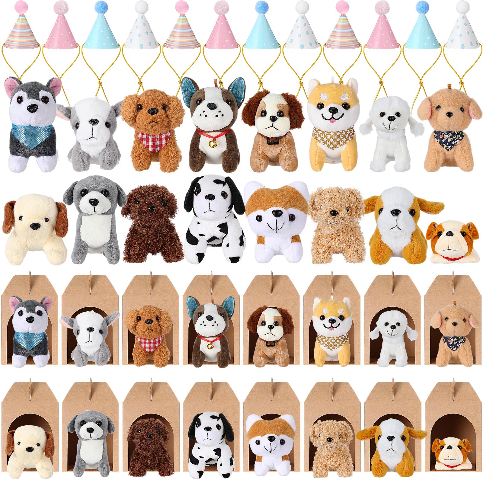 Foto 2 pulgar | Set De Juguetes De Peluche Para Perros Patelai Con Minianimales De Peluche Con Cajas Y Jaja - Venta Internacional.