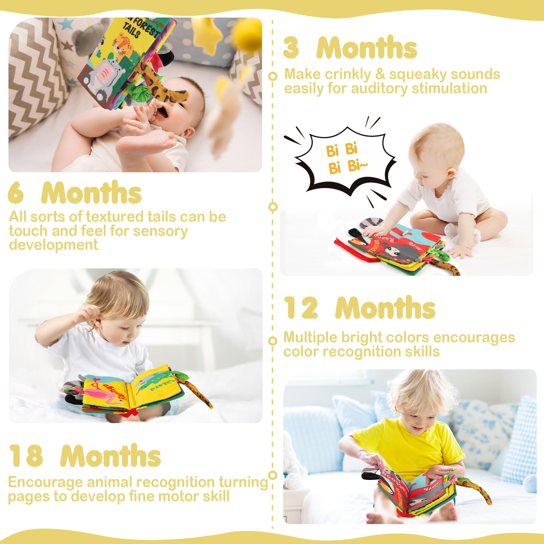 Foto 6 pulgar | Libros Baby Books Beiens Touch And Feel De Tela Arrugada - Venta Internacional.