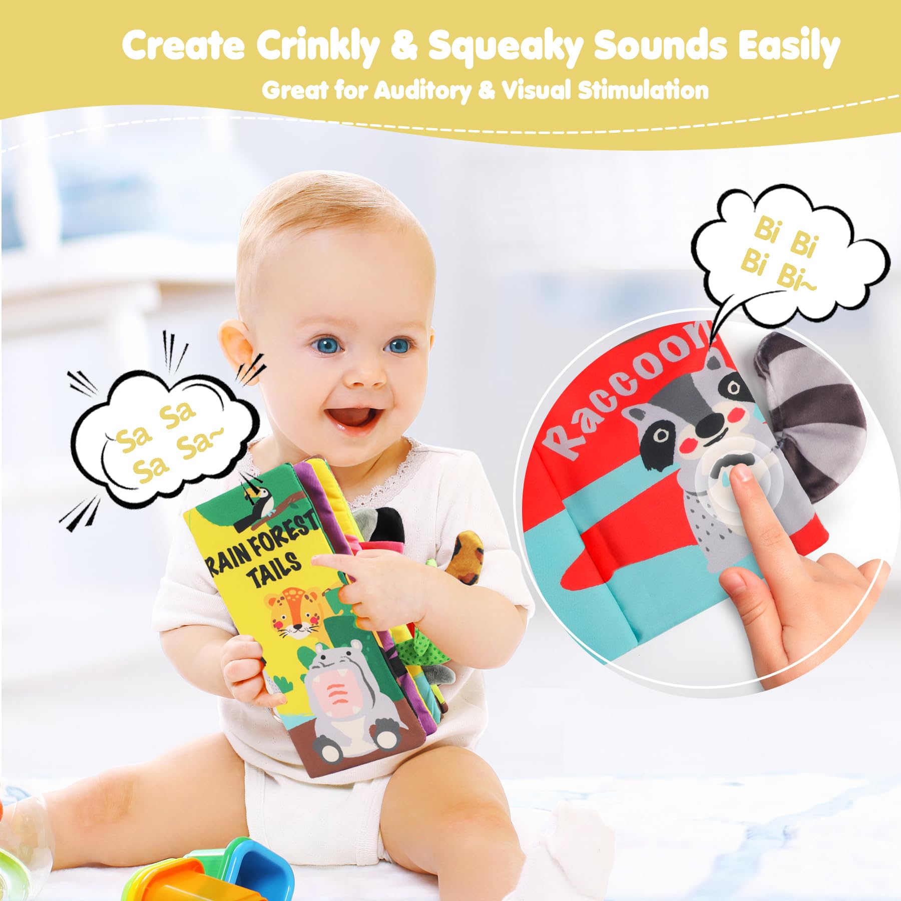 Foto 7 pulgar | Libros Baby Books Beiens Touch And Feel De Tela Arrugada - Venta Internacional.