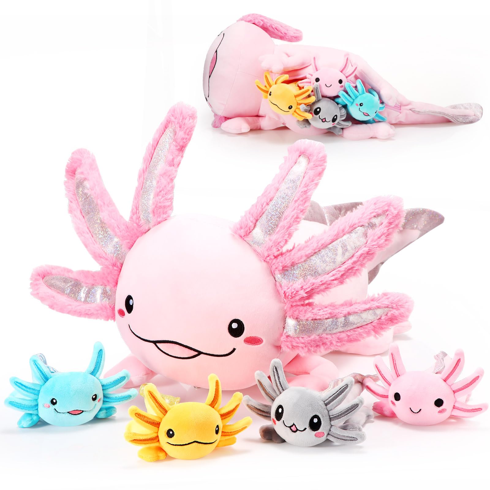 Set De Peluche Aoriher Axolotl De 60 Cm Con 4 Animales De Peluche Para Bebés - Venta Internacional.