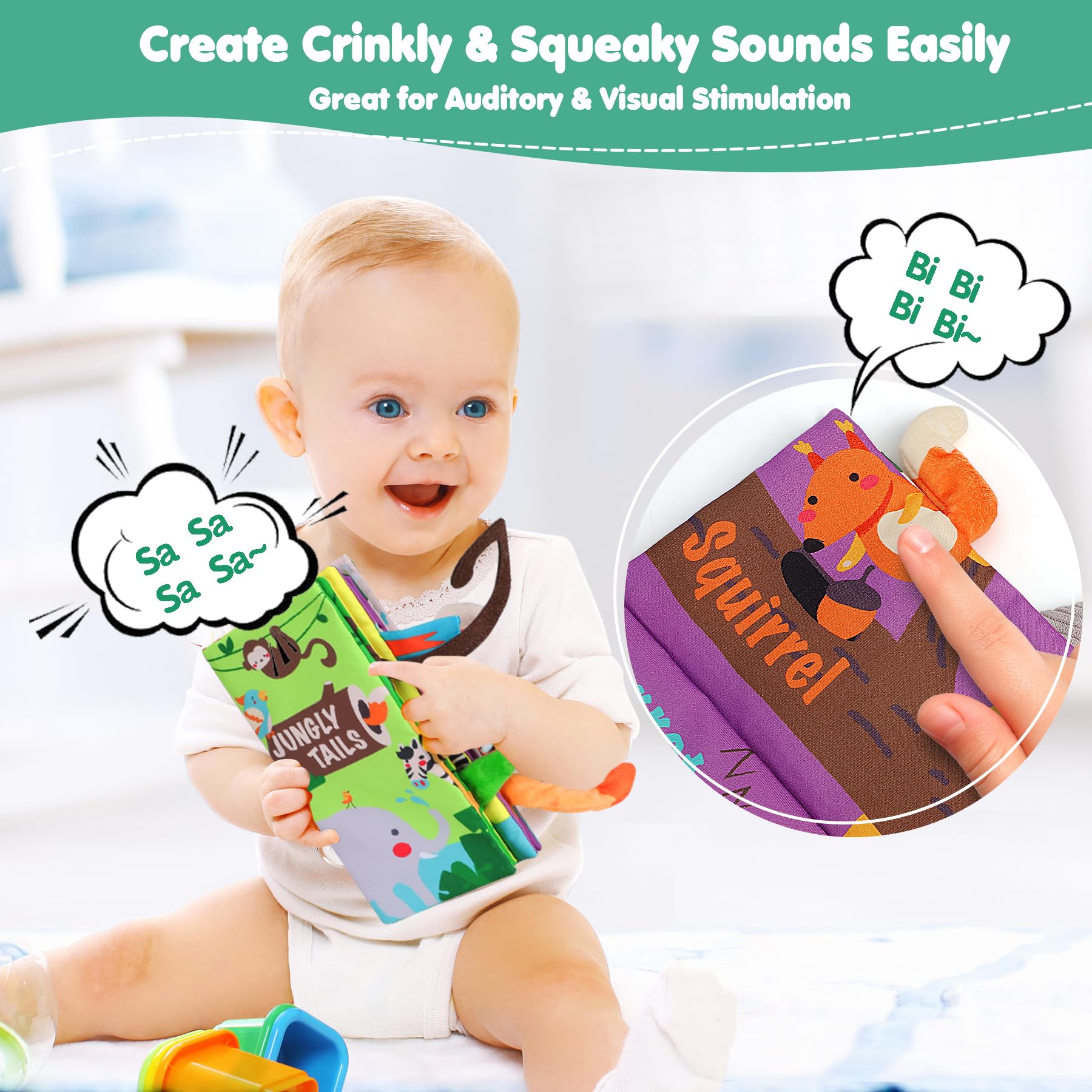 Foto 5 pulgar | Libro De Tela Arrugada Baby Books Beiens Touch And Feel, De 0 A 18 M - Venta Internacional.