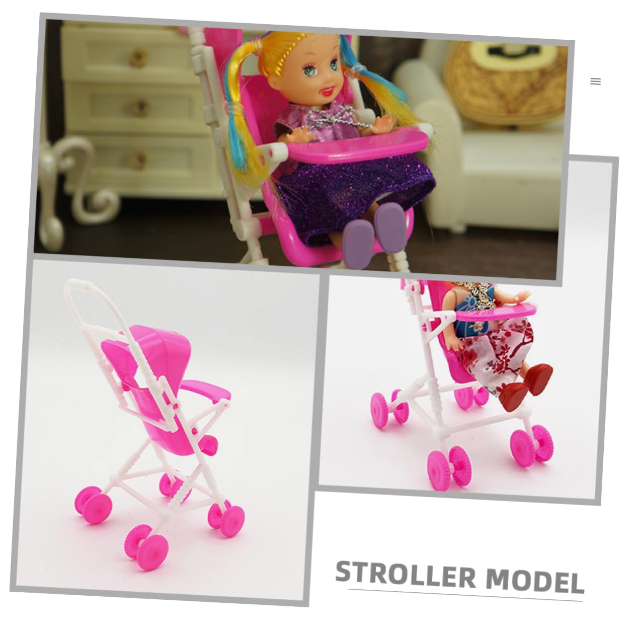 Foto 5 pulgar | Cochecito De Muñecas Feltechelectr De Plástico Para Niños Con Almacenamiento - Venta Internacional.